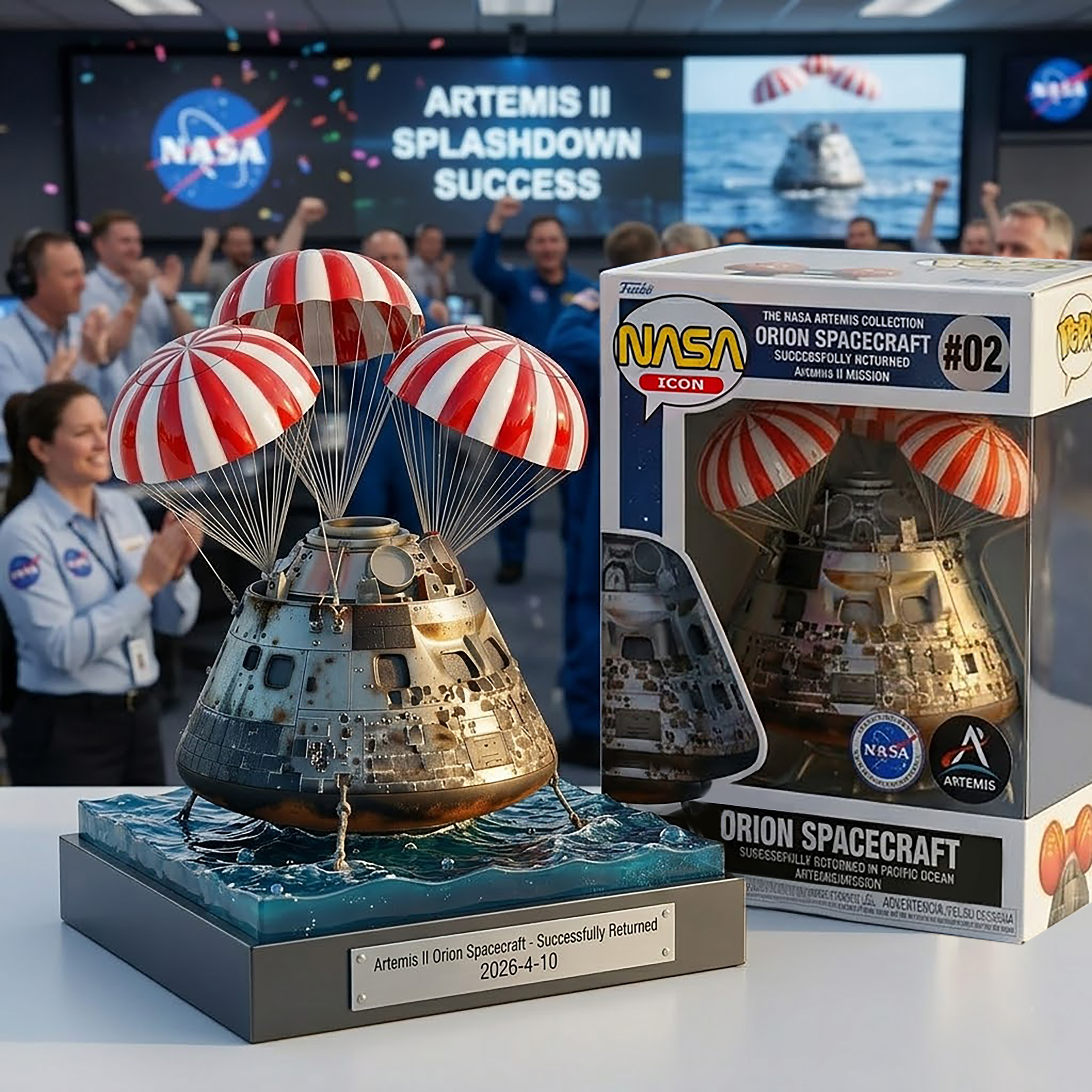 NASA Artemis II Orion Spacecraft Splashdown POP Figure!