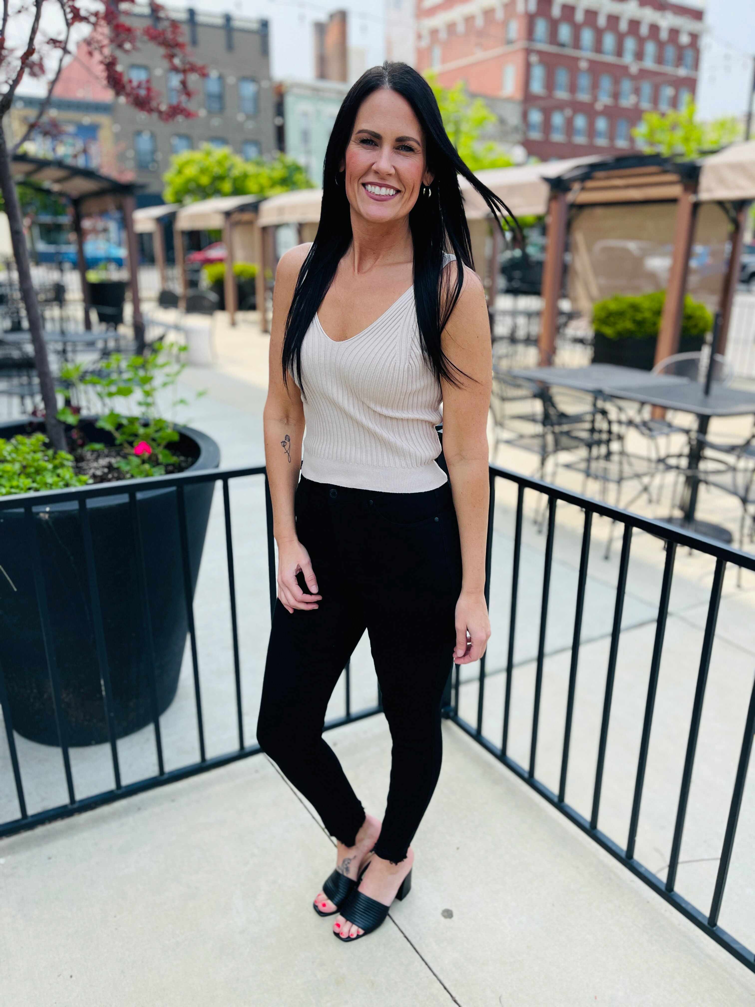 MARKDOWNS! Tummy Control Black Skinny Jeans in Reg/Curvy Fifth Restock!