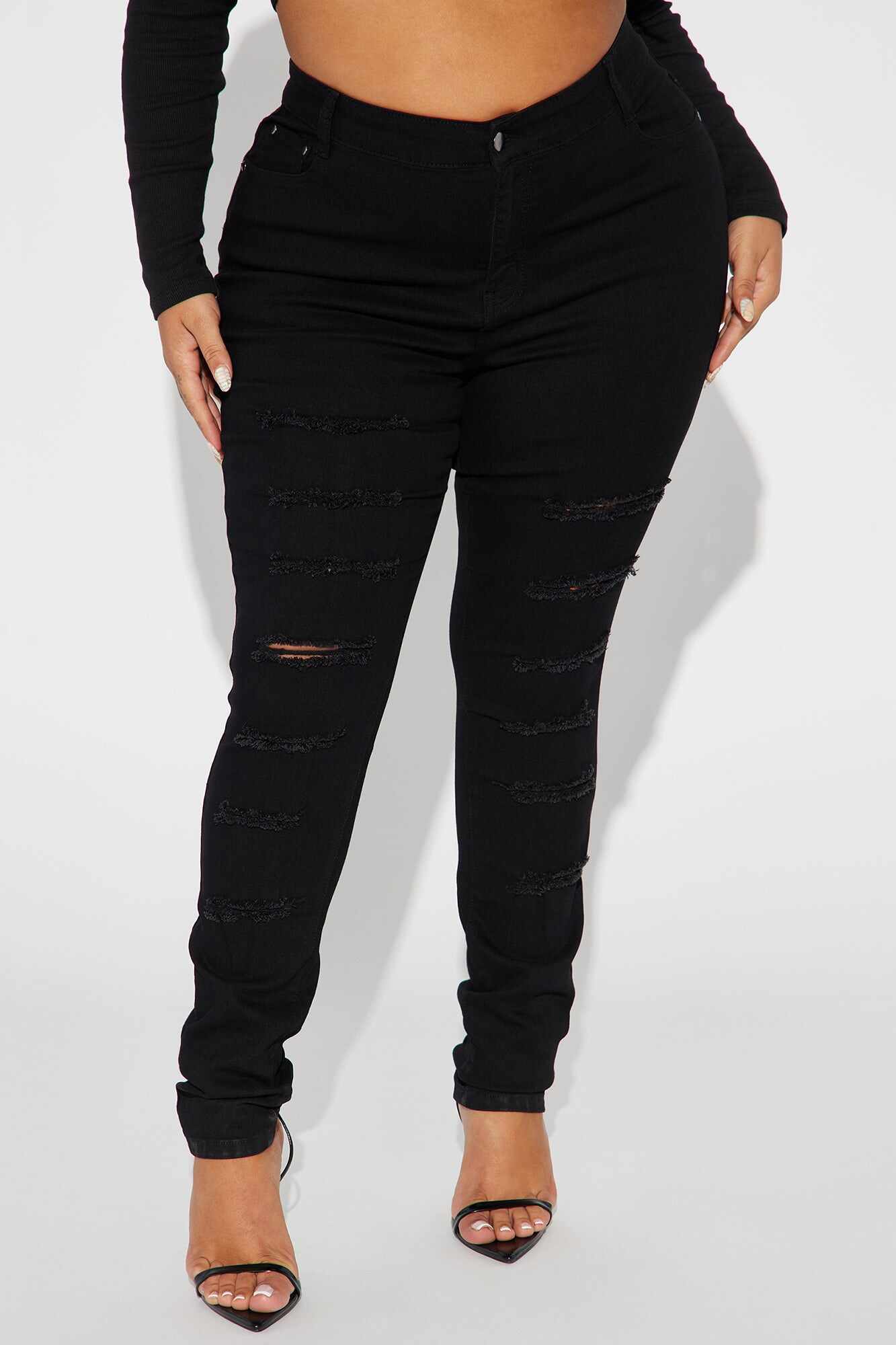 Lola Low Rise Skinny Jeans - Black