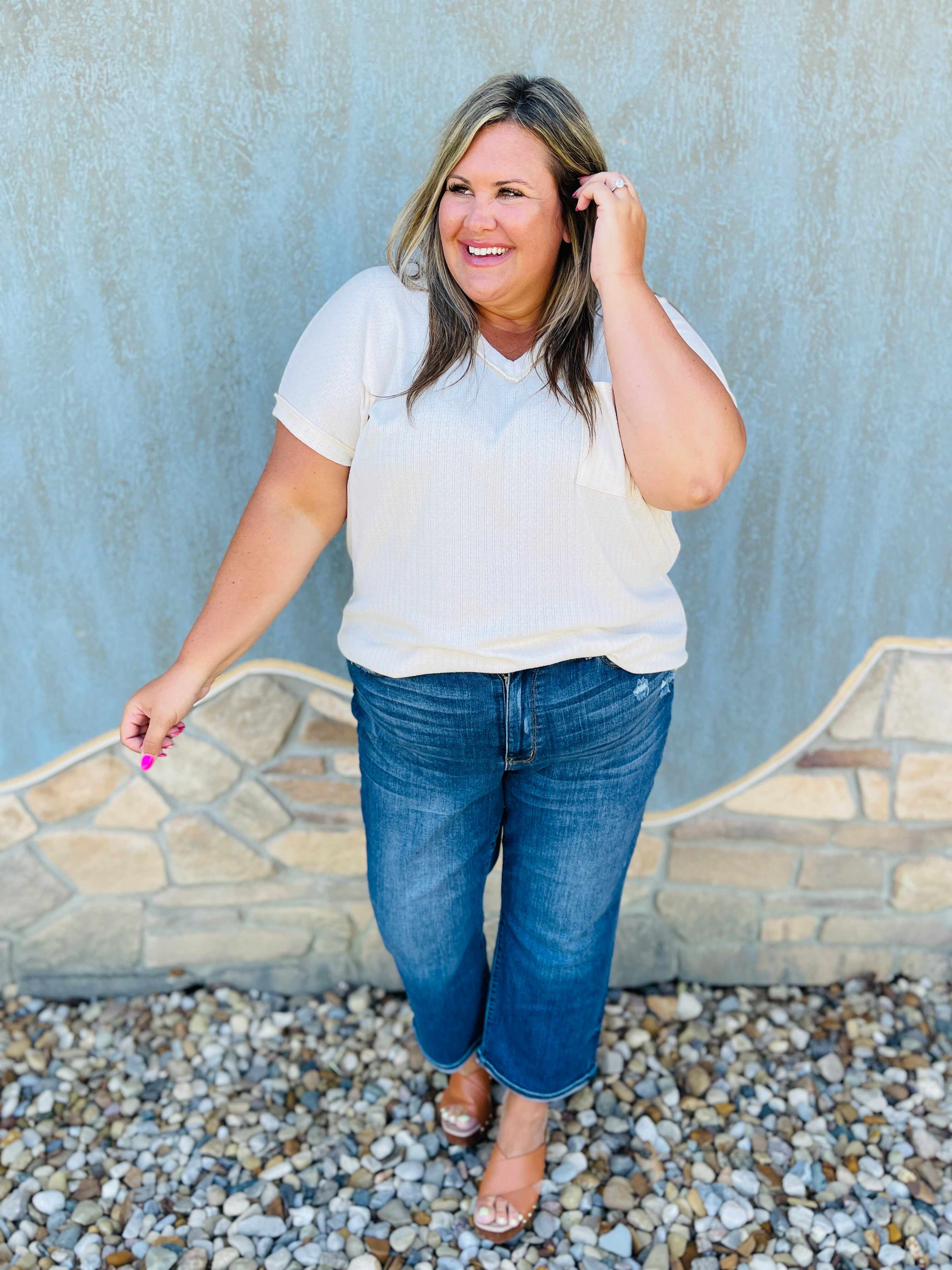 REG/CURVY No Bad Days Cropped Wide Leg Jeans