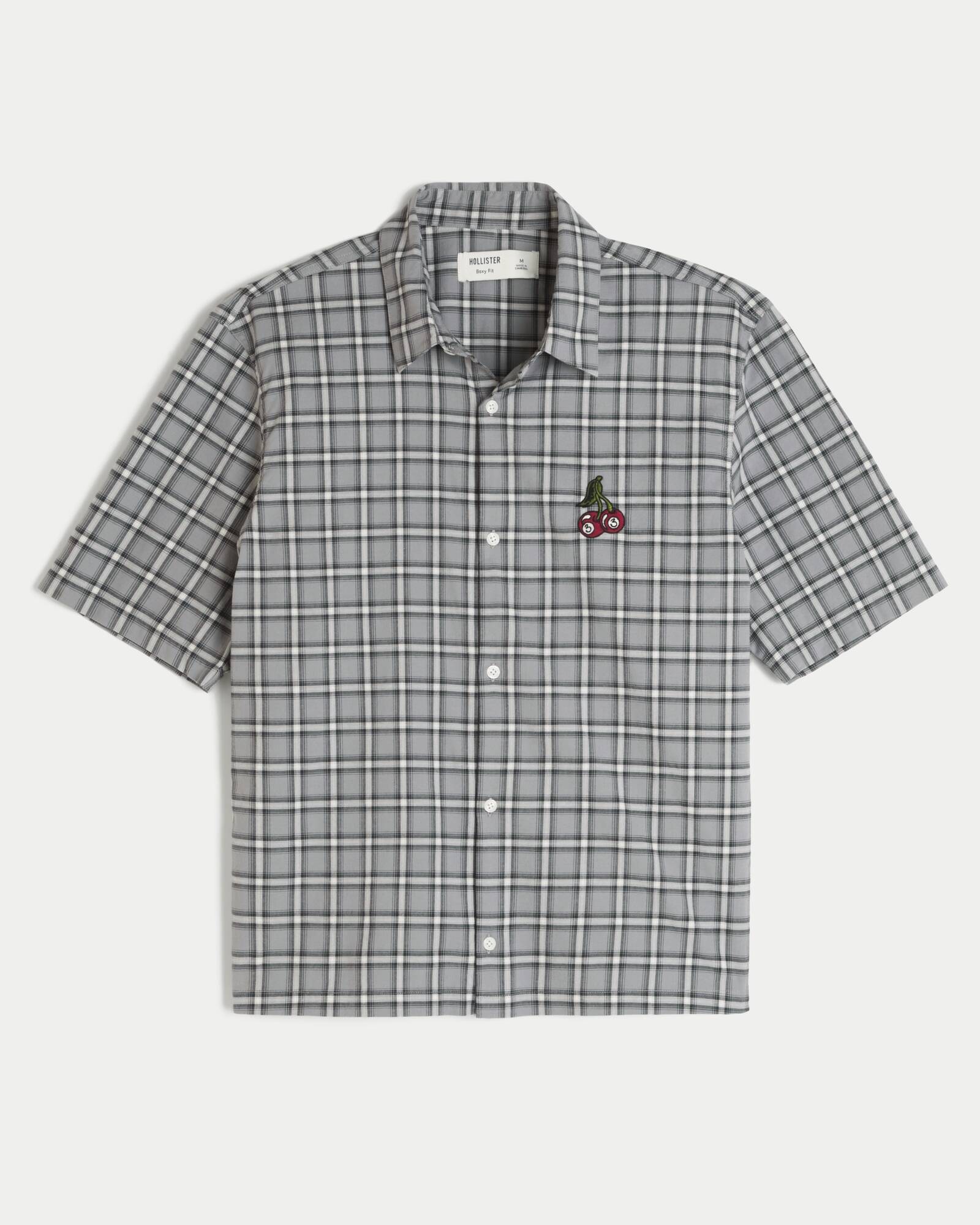 Boxy Short-Sleeve Cherry Graphic Shirt