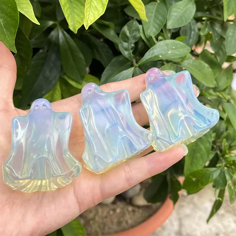 👻Hand Carved Opalite Ghost