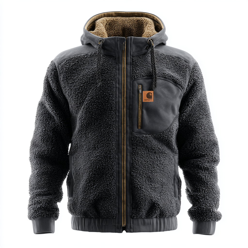 Warm Winter Fleece Jacket With Hood