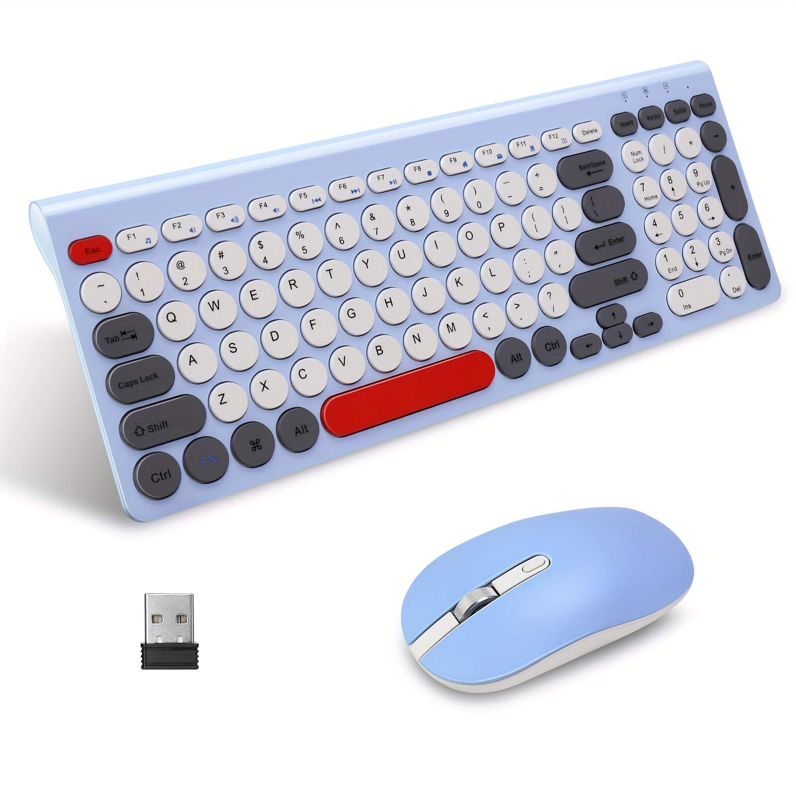 Wireless Keyboard & Mouse Combo, Wireless USB Mouse & Computer Keyboard Combo, Small & Silent, For Windows Laptops, Desktops, PCs