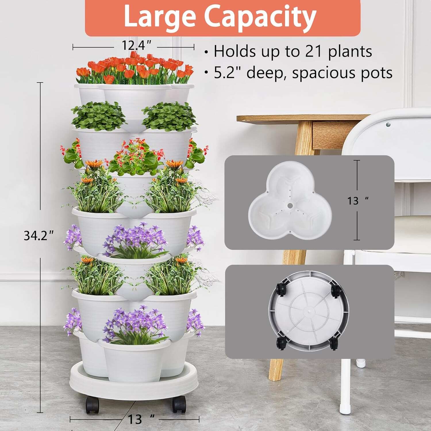 VECELO 7 Tier Vertical Garden Planter