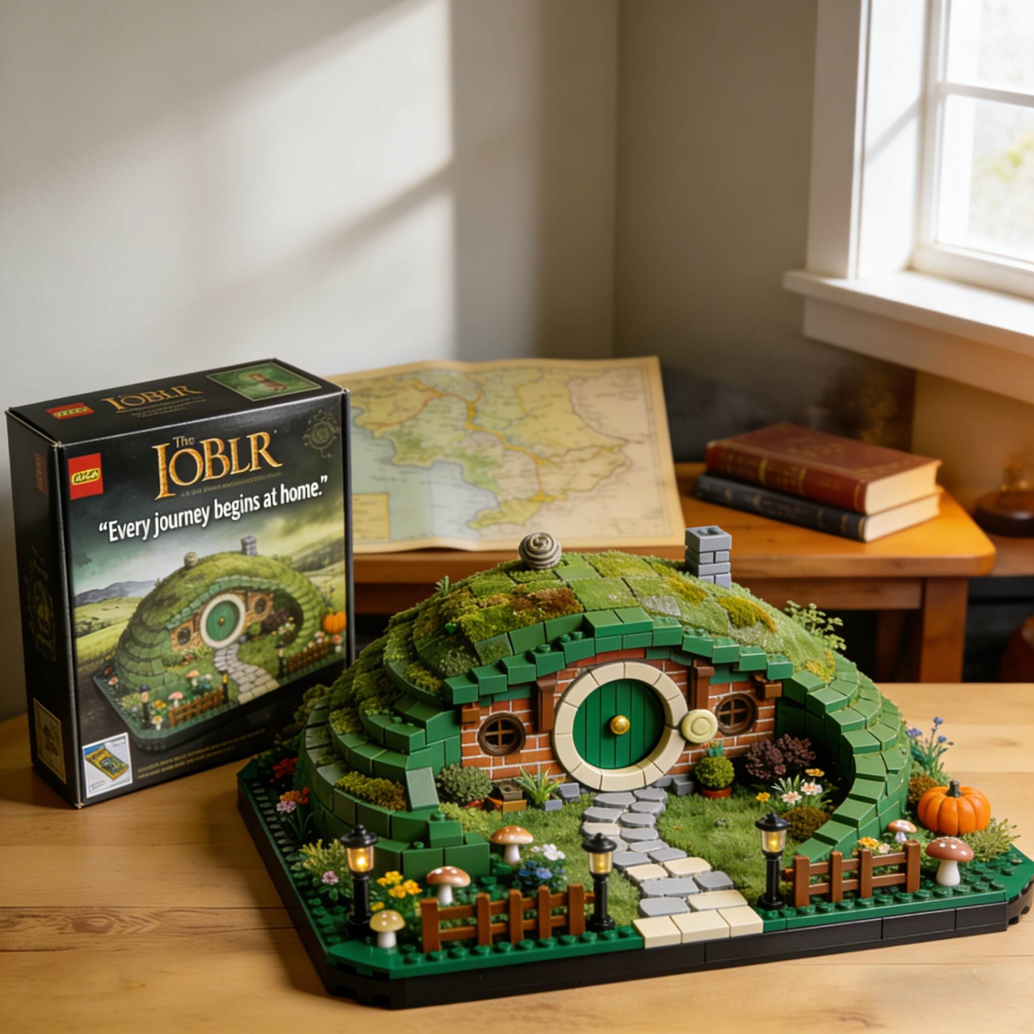 🏡 Hobbit Hillside Home – Brick Diorama Set