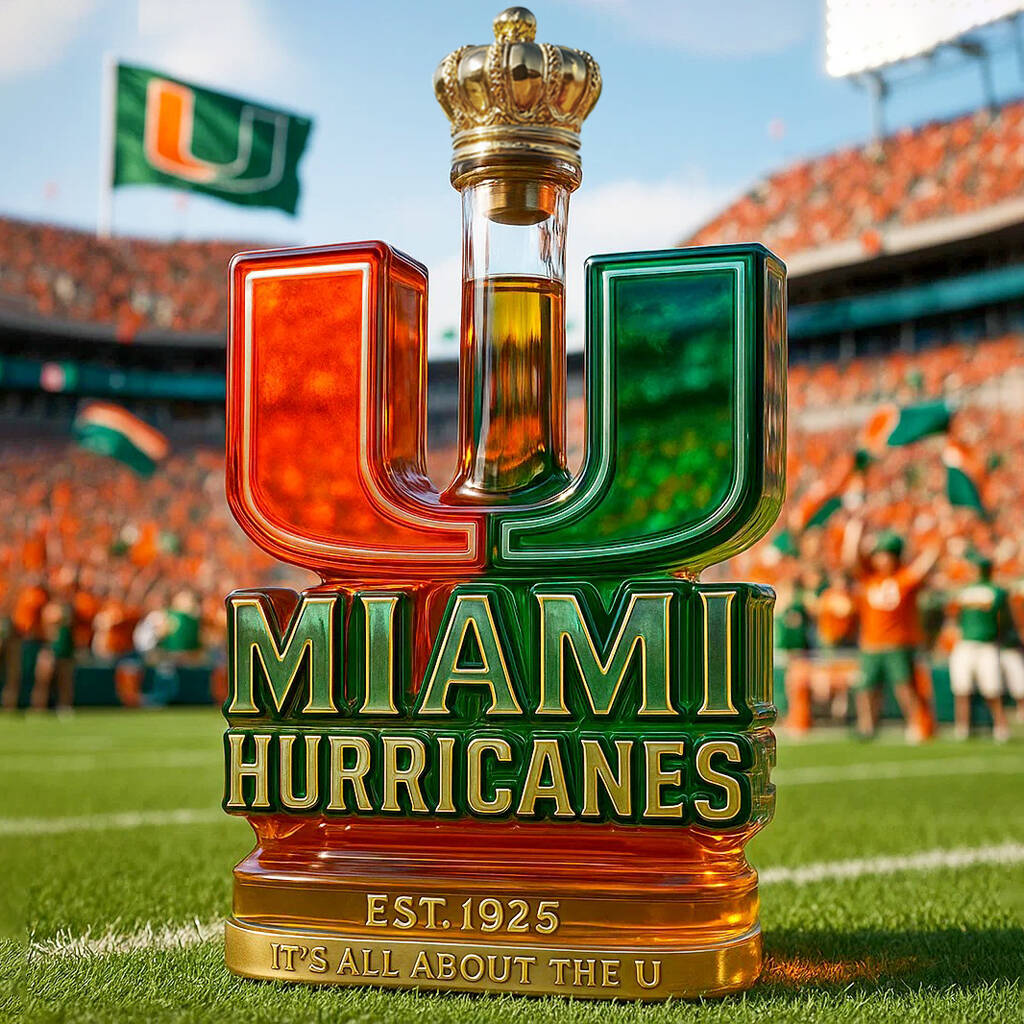 Miami Hurricanes Limited Edition Whiskey Bottle