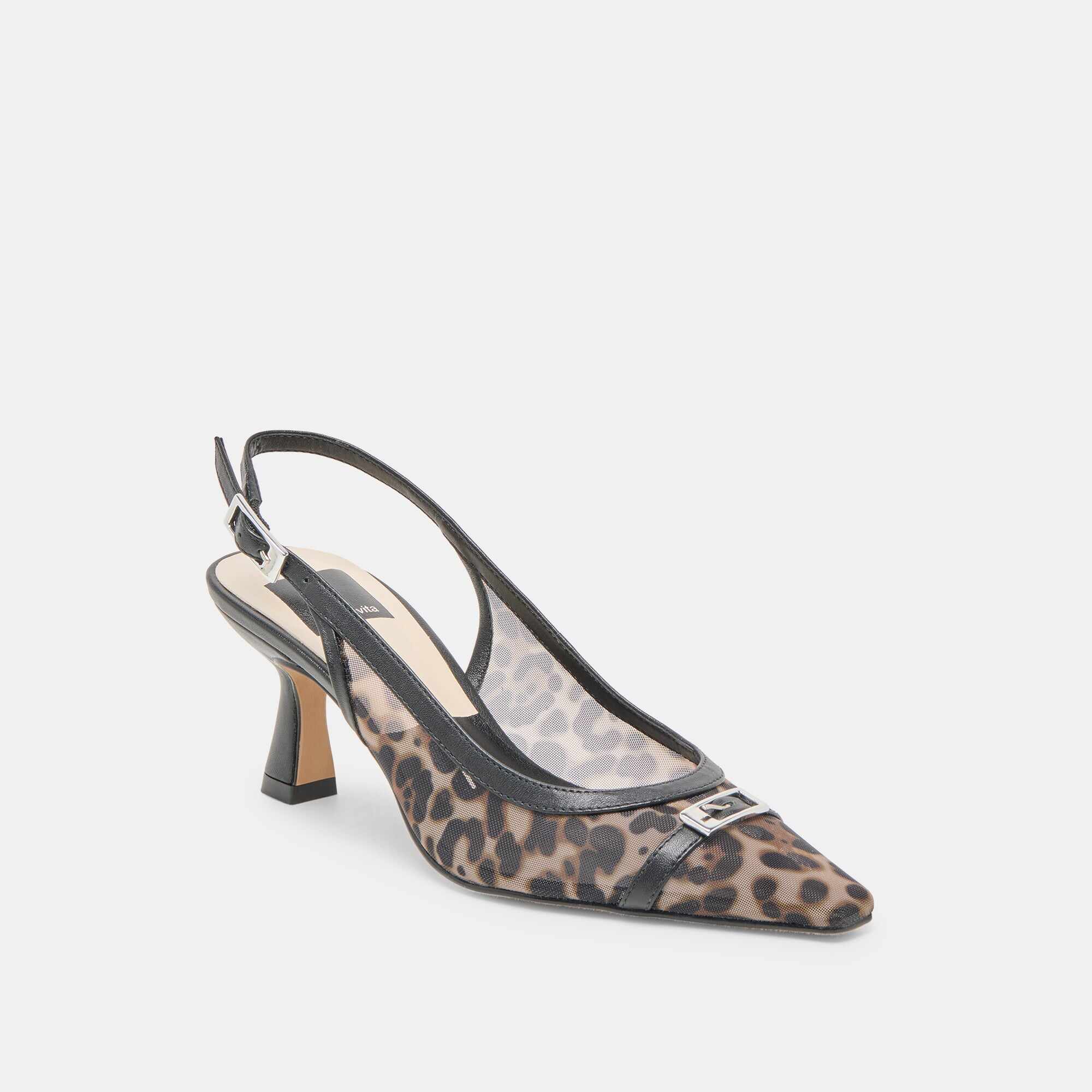 LORINE HEELS LEOPARD MESH