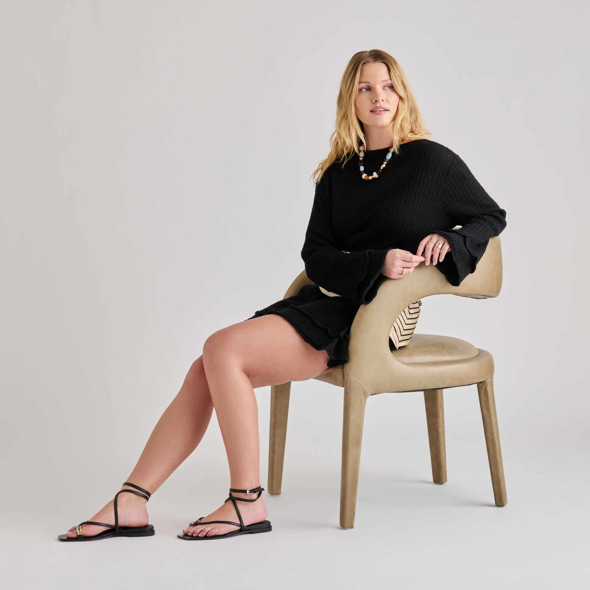 TYRICE SANDALS BLACK LEATHER