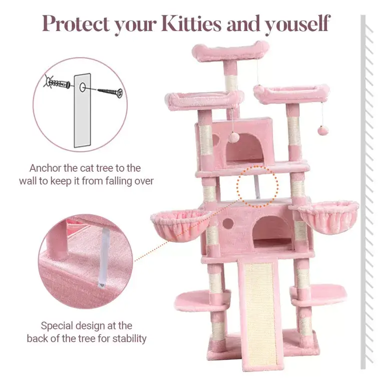 Lima Pet Heavy Duty 68 Inch Multi-Level Cat Tree