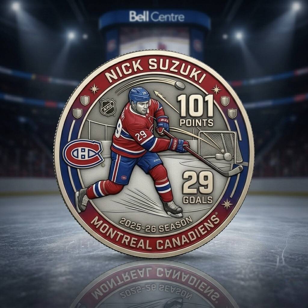 🏒 Nick Suzuki 101 Points Montreal Canadiens 2025-26 Commemorative Coin！