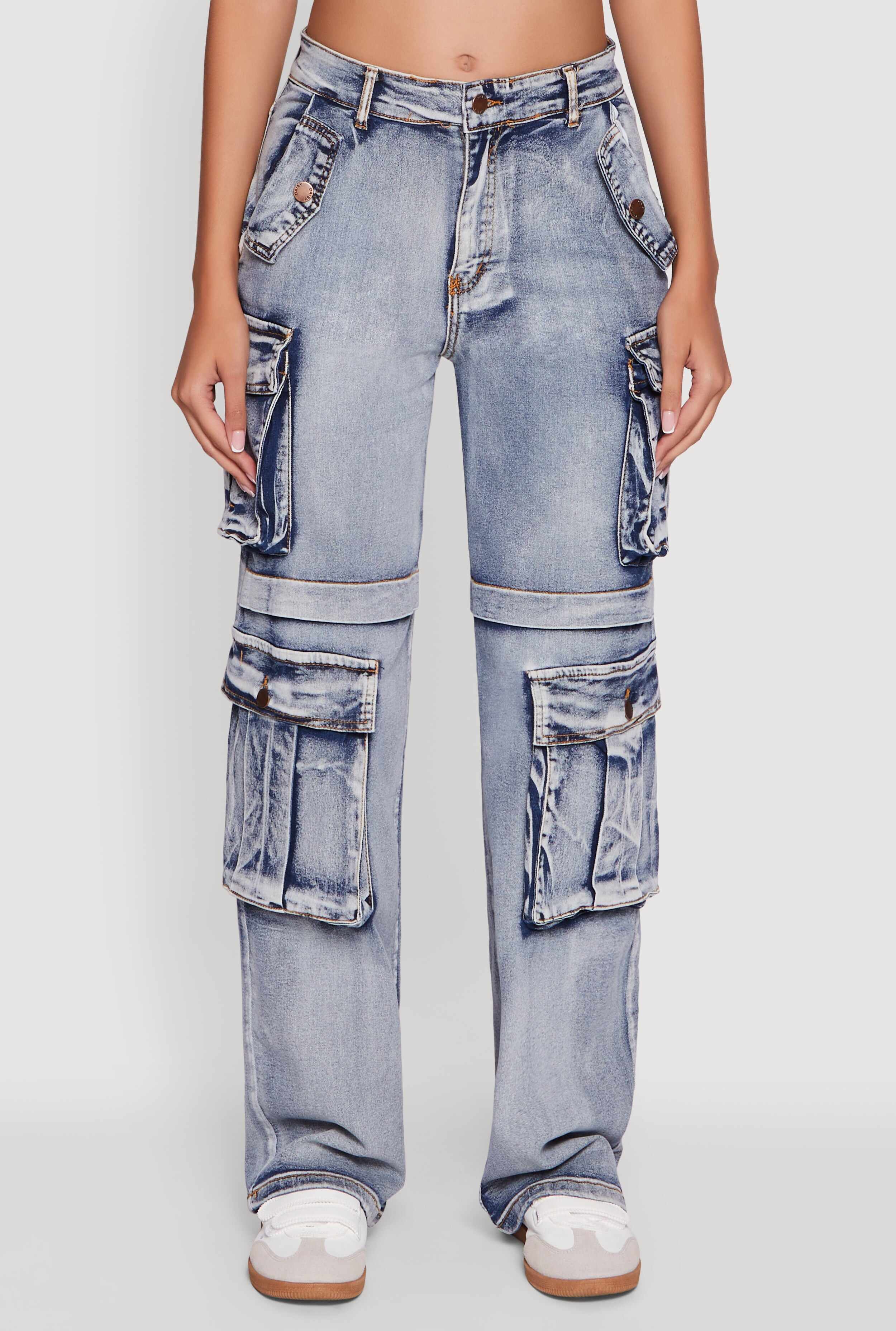 Daisy Mineral Wash Straight Leg Cargo Jeans