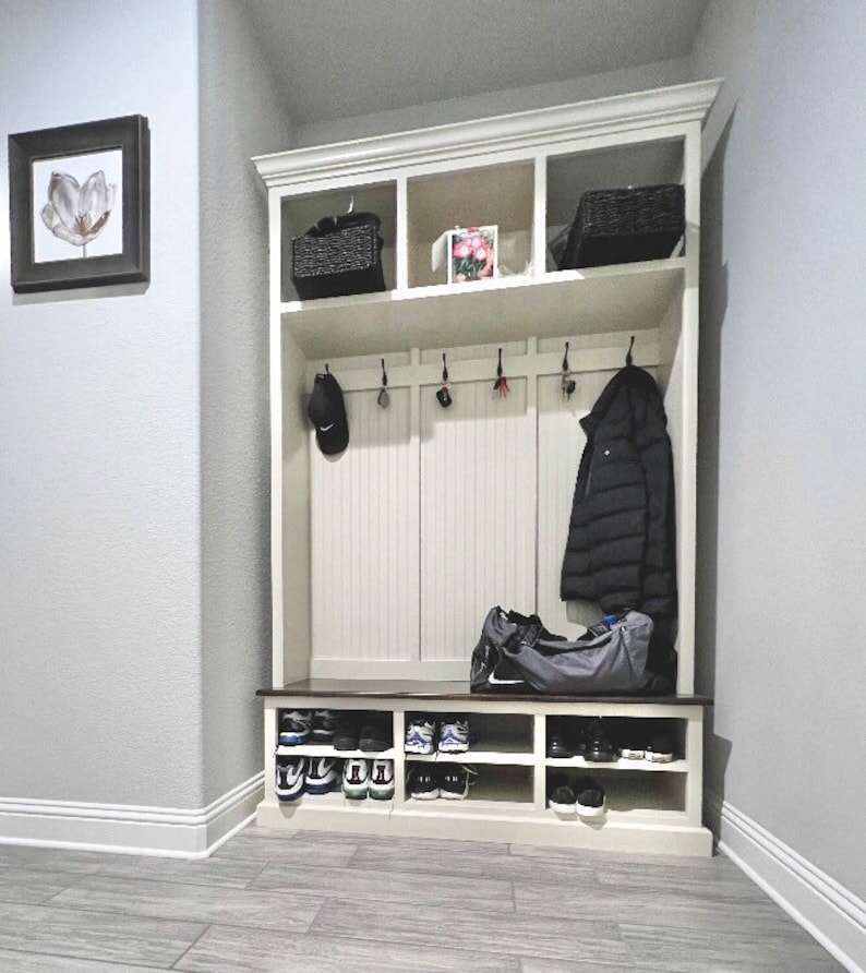 MORAGA 3-section entryway mudroom bench