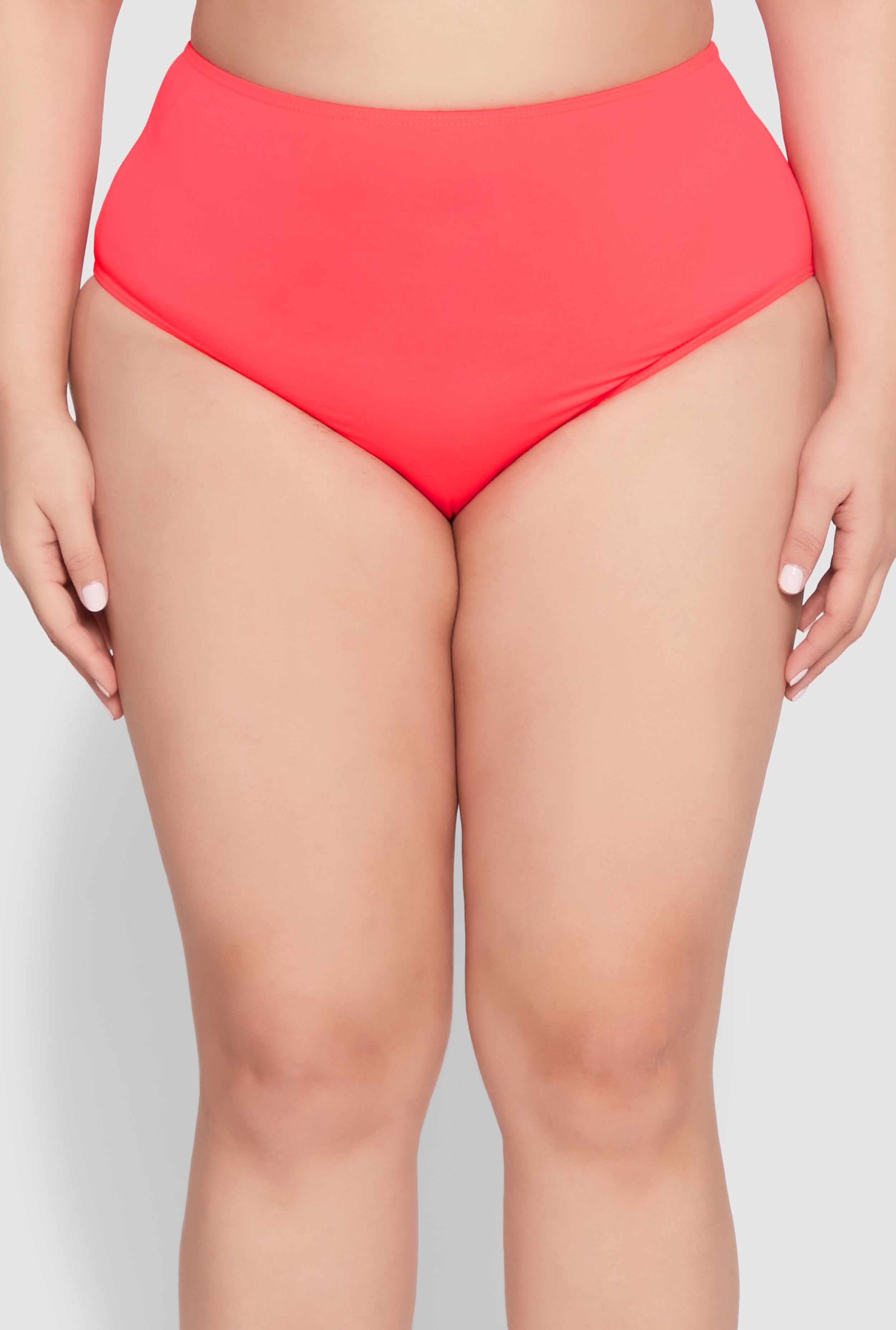 Plus Size High Waist Swim Bikini Bottoms