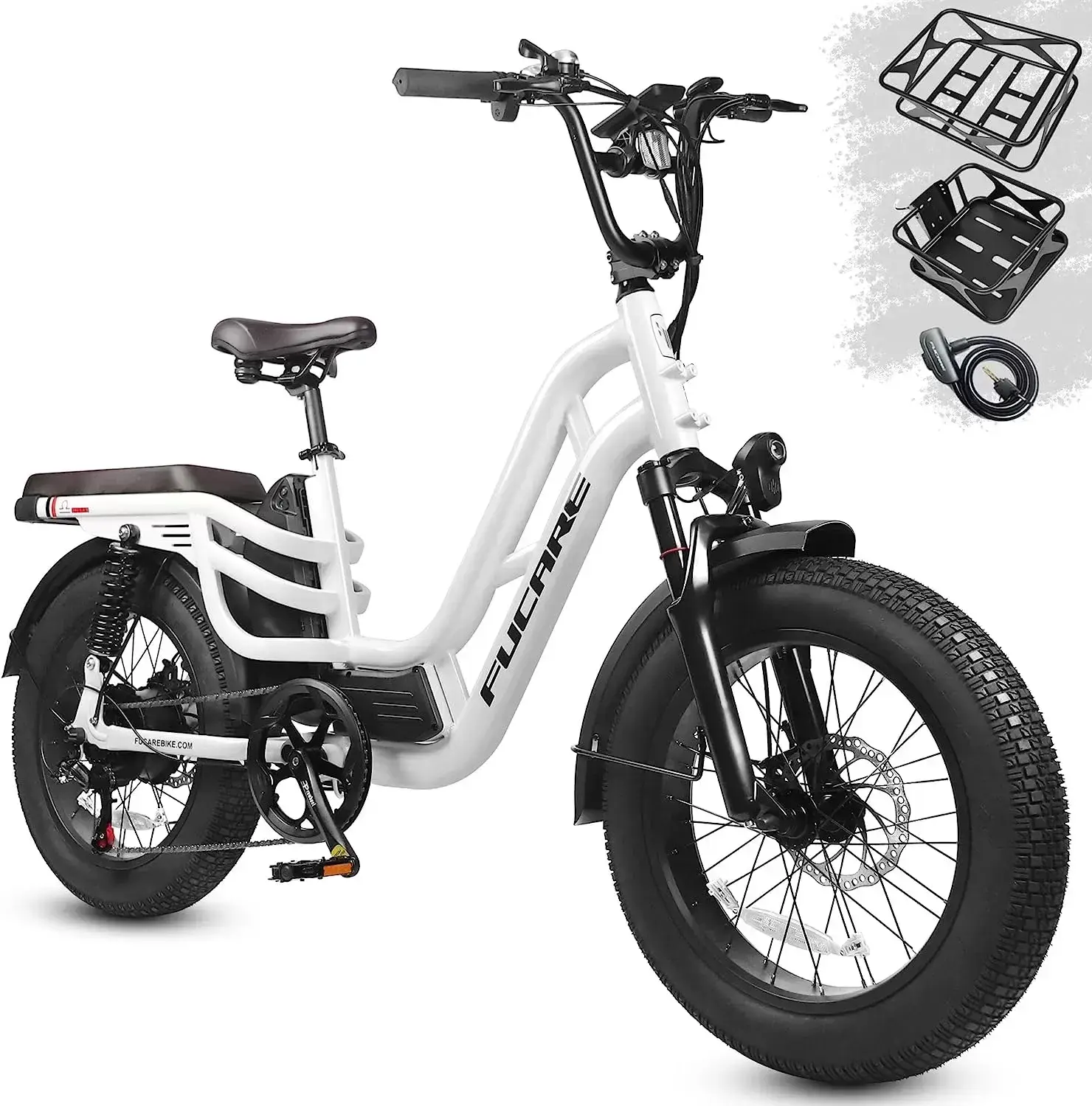 Fucare Libra 750W Electric Bike for Adults 32MPH 48V 20Ah LG Lithium Battery EBike with Full Suspension LCD Color Display 20