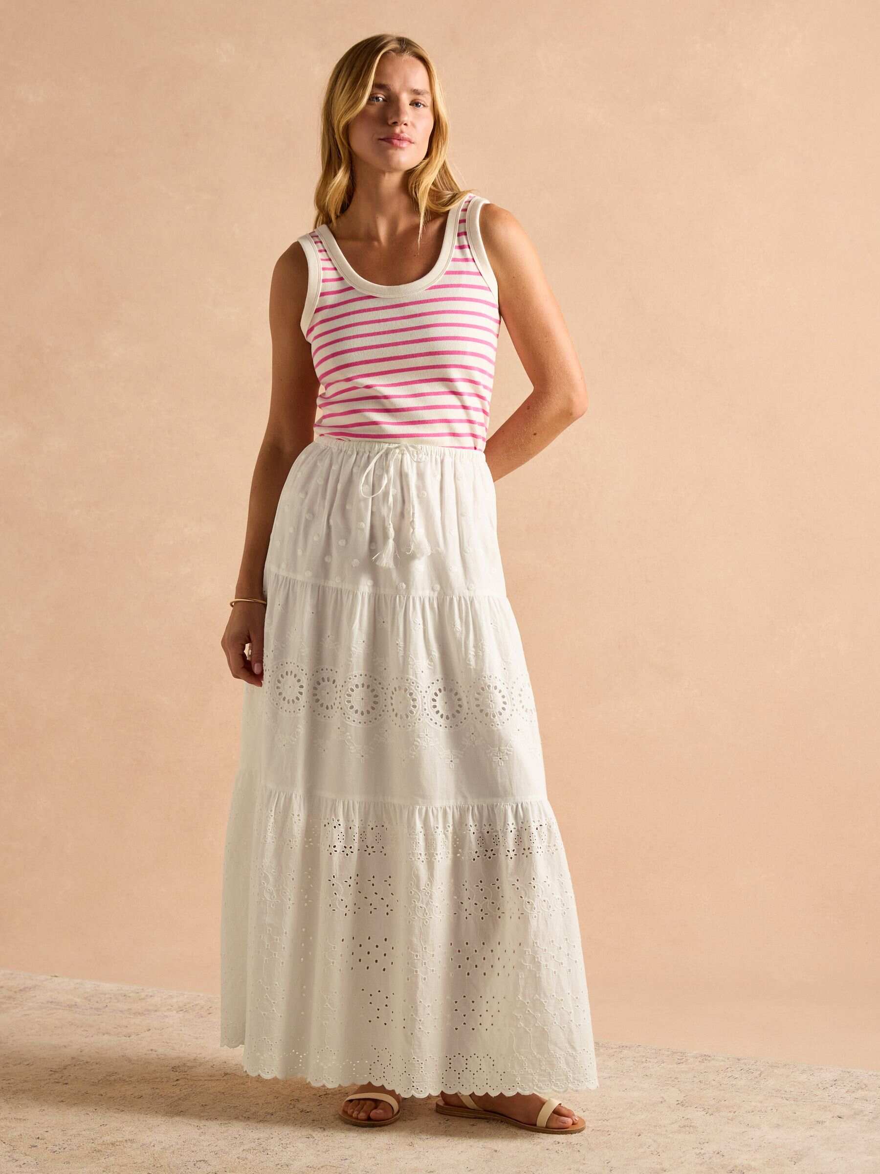 Sofia Pink Stripe Ribbed Vest