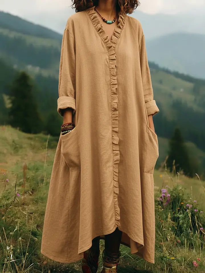 🔥Summer Arrivals🌟Vintage Lace V-neck Irregular Hem Dress