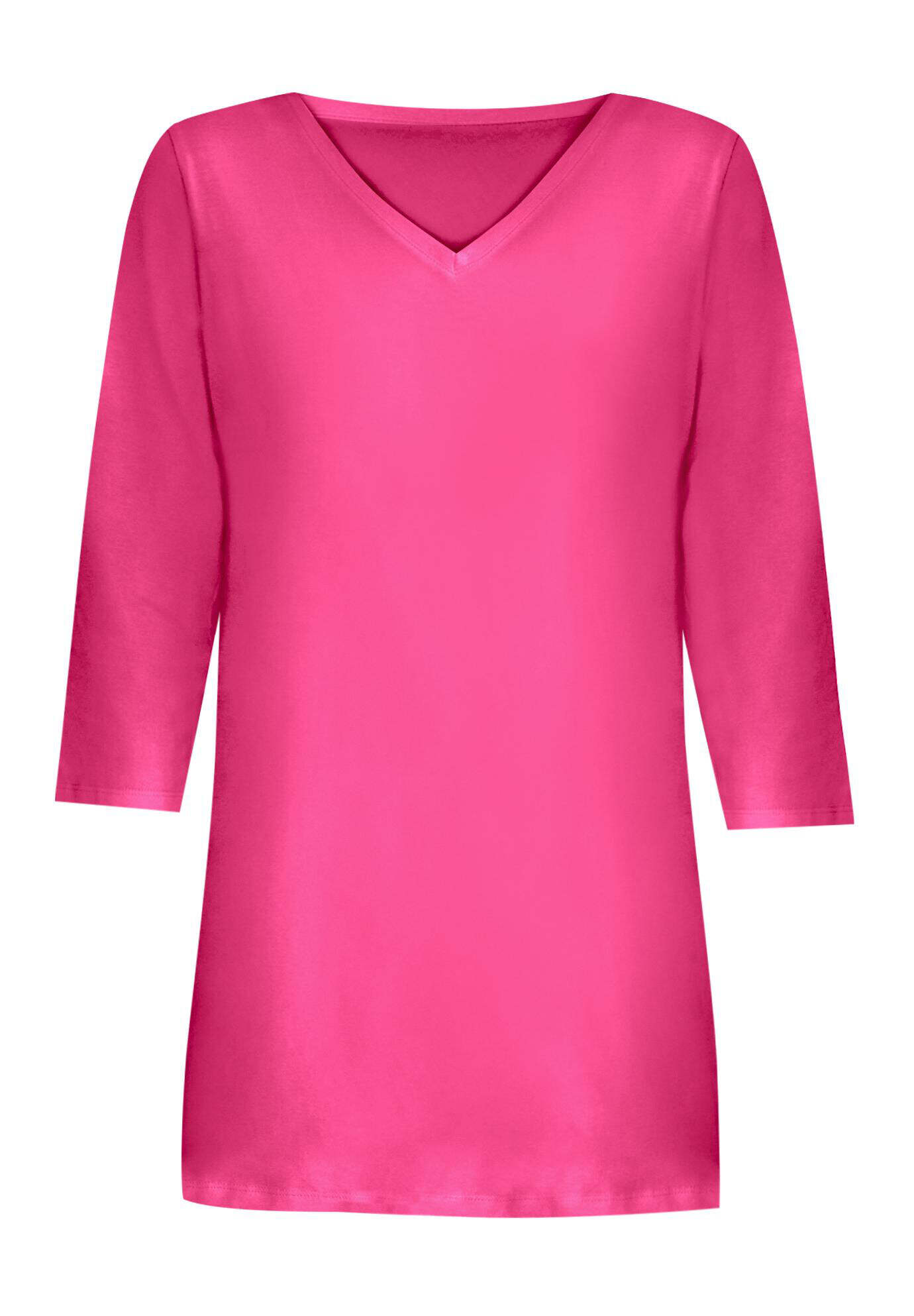Perfect Three-Quarter Sleeve V-Neck Tunic