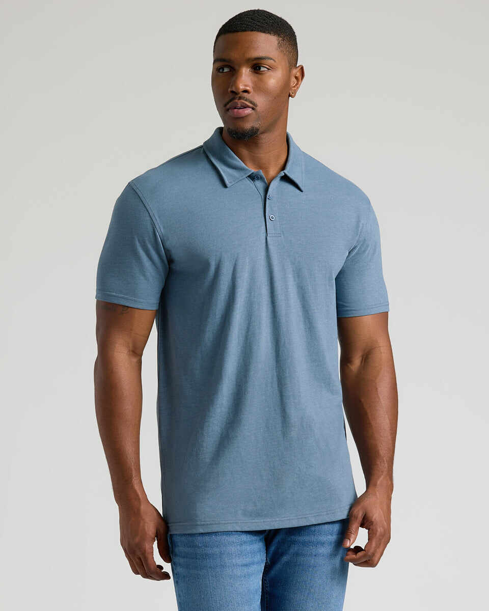 Dark Heather Tempest Short Sleeve Tall Polo