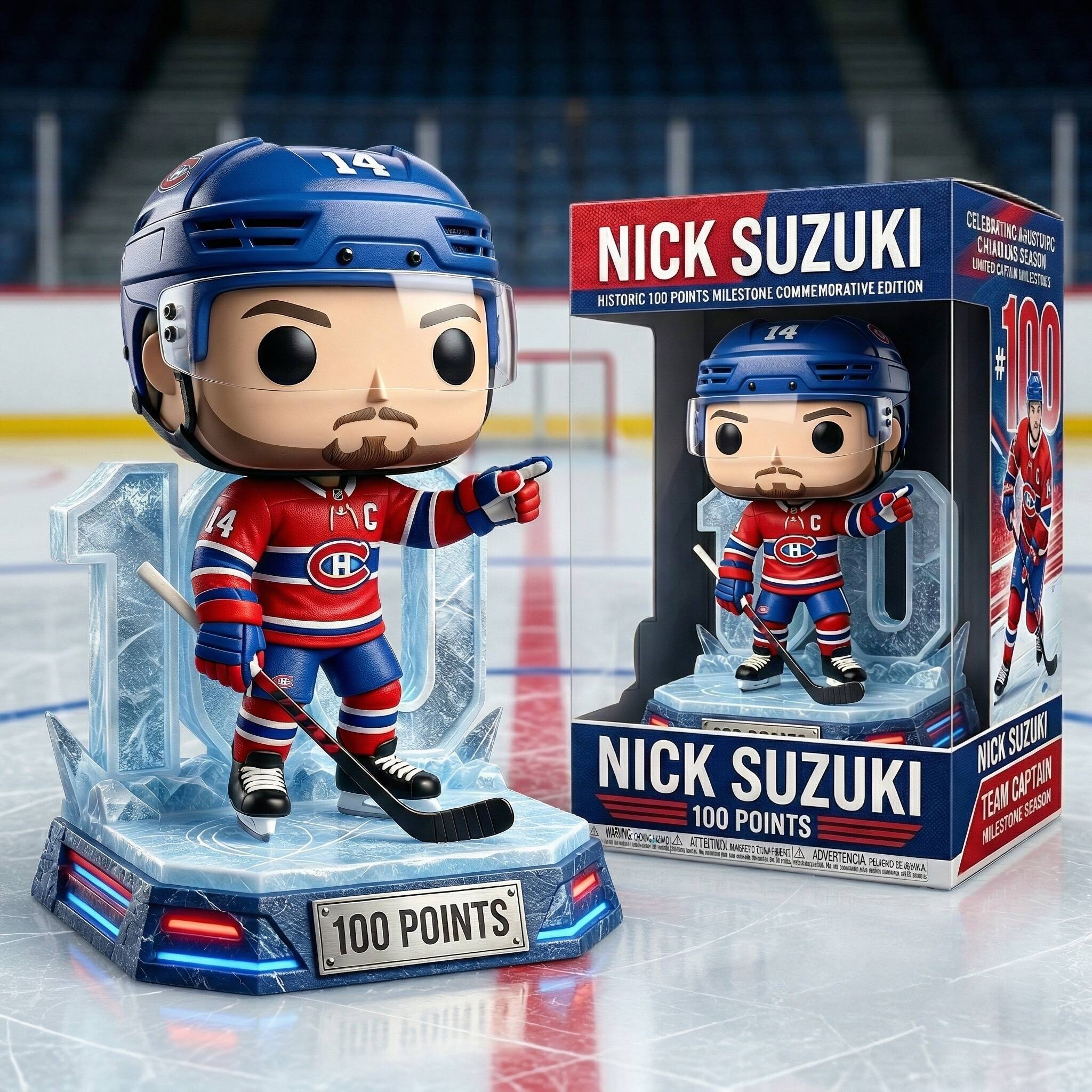 Nick Suzuki 100 Points Milestone Funko Pop! 🏒 Habs Nation-This Is History！