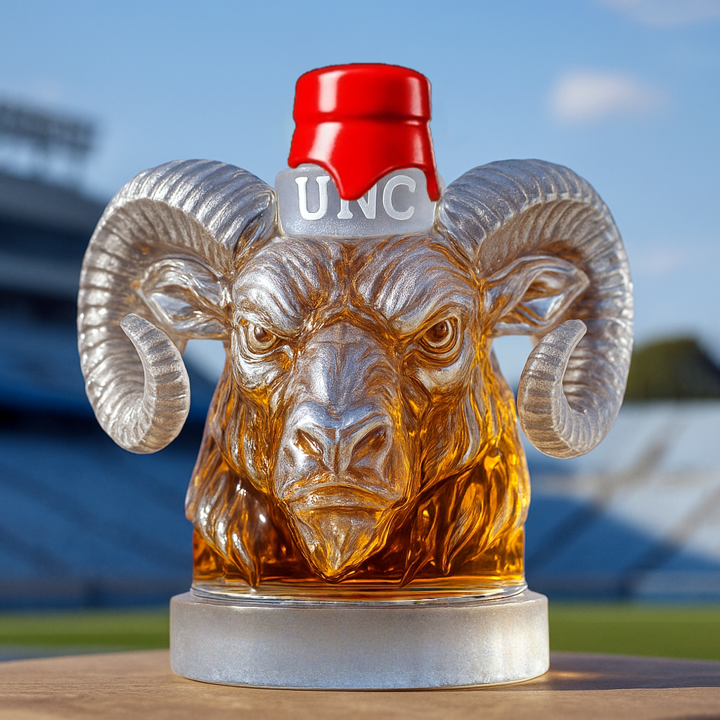 UNC Ram Whiskey Bottle