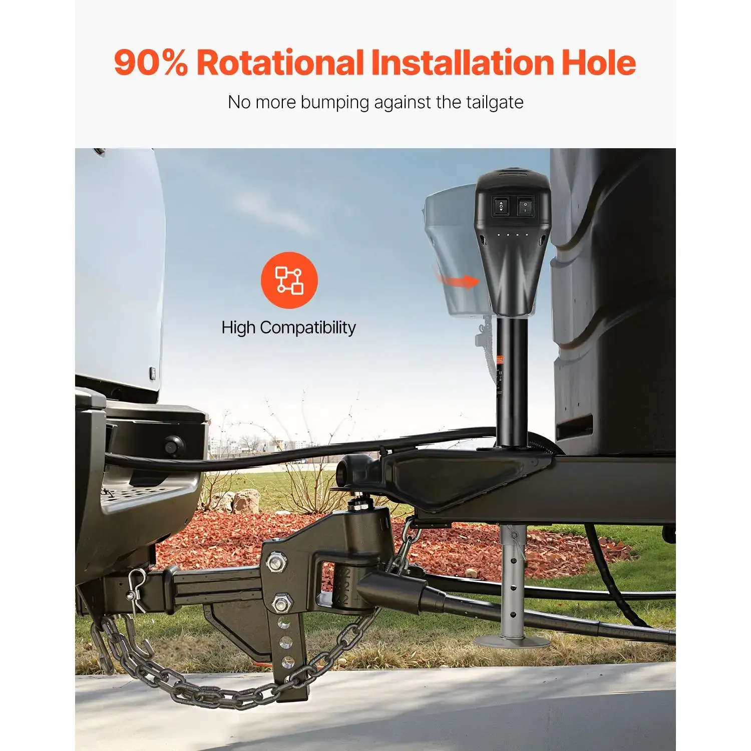 Electric Trailer Jack,  5000 lbs, Heavy Duty RV Electric Power Tongue Jack with 7-pin Connector, Manual Crank Handle & Weatherproof Jack Cover, 10