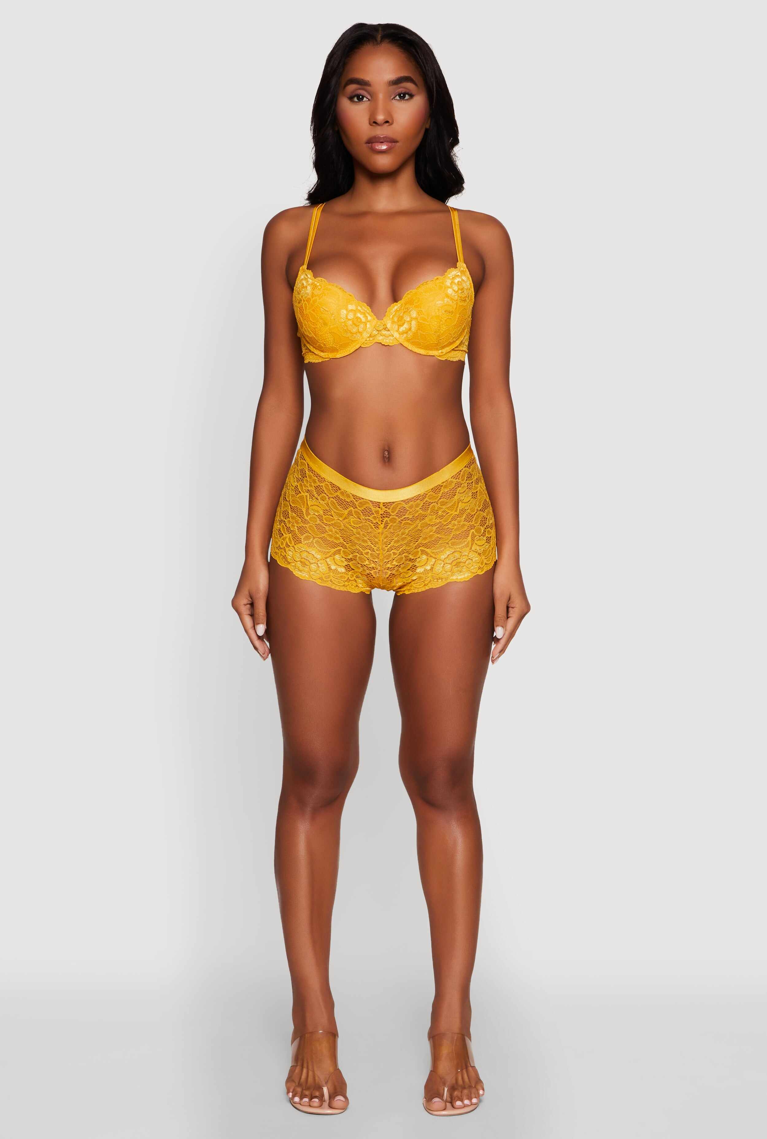 Floral Lace Padded Push Up Bra with Adjustable Straps