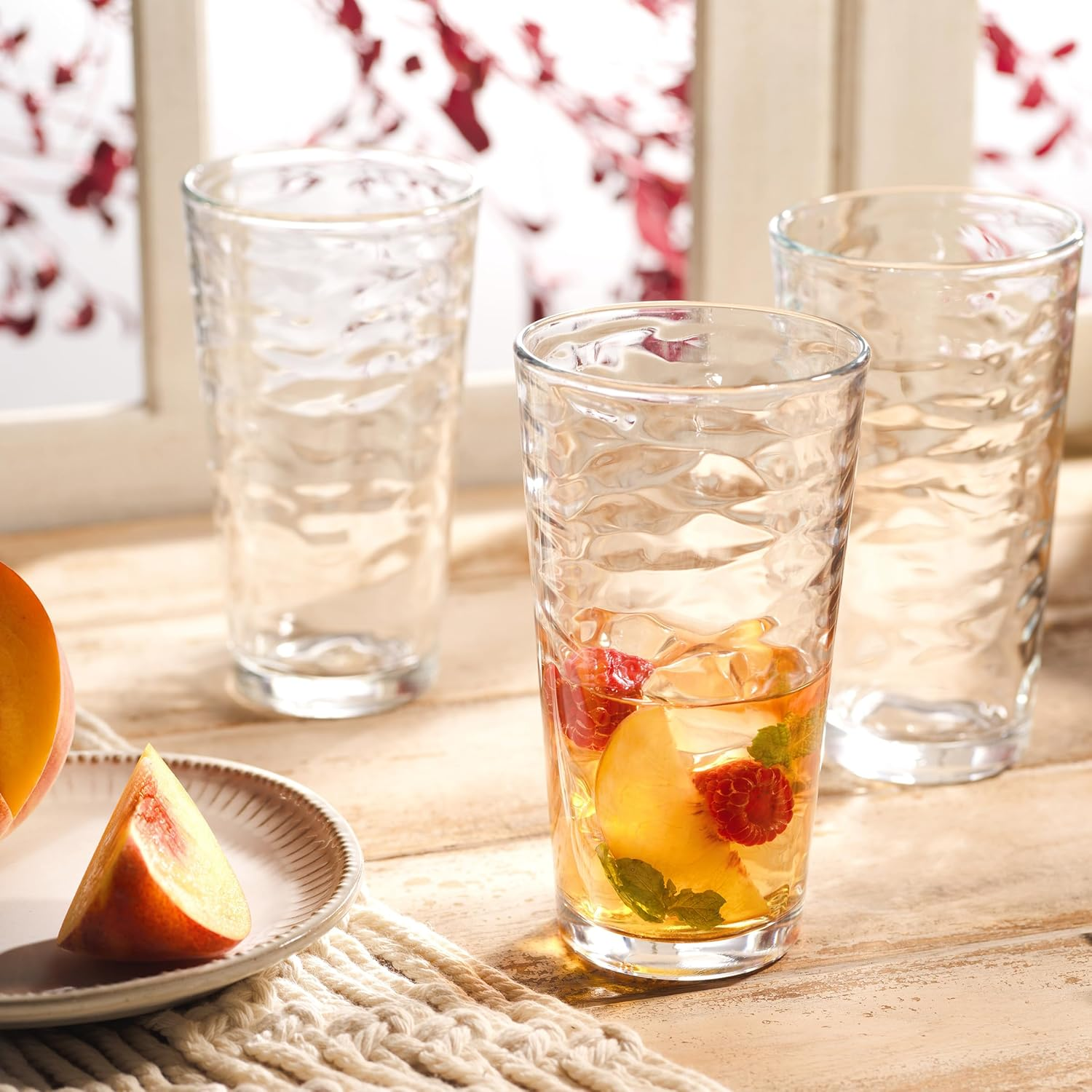 Glaver's Drinking Cup: 10 tall ball-shaped glass cups, 17 ounces (approximately 481.9 grams) cooling glassware. Elegant kitchen glasses for daily use in both home and bar settings. Suitable for water, juice, cocktails, iced tea.