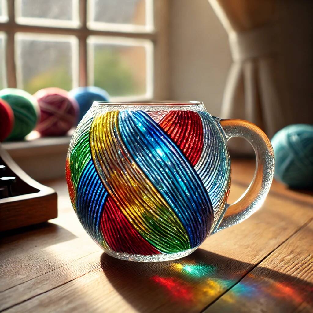 Painted Yarn Ball Mug