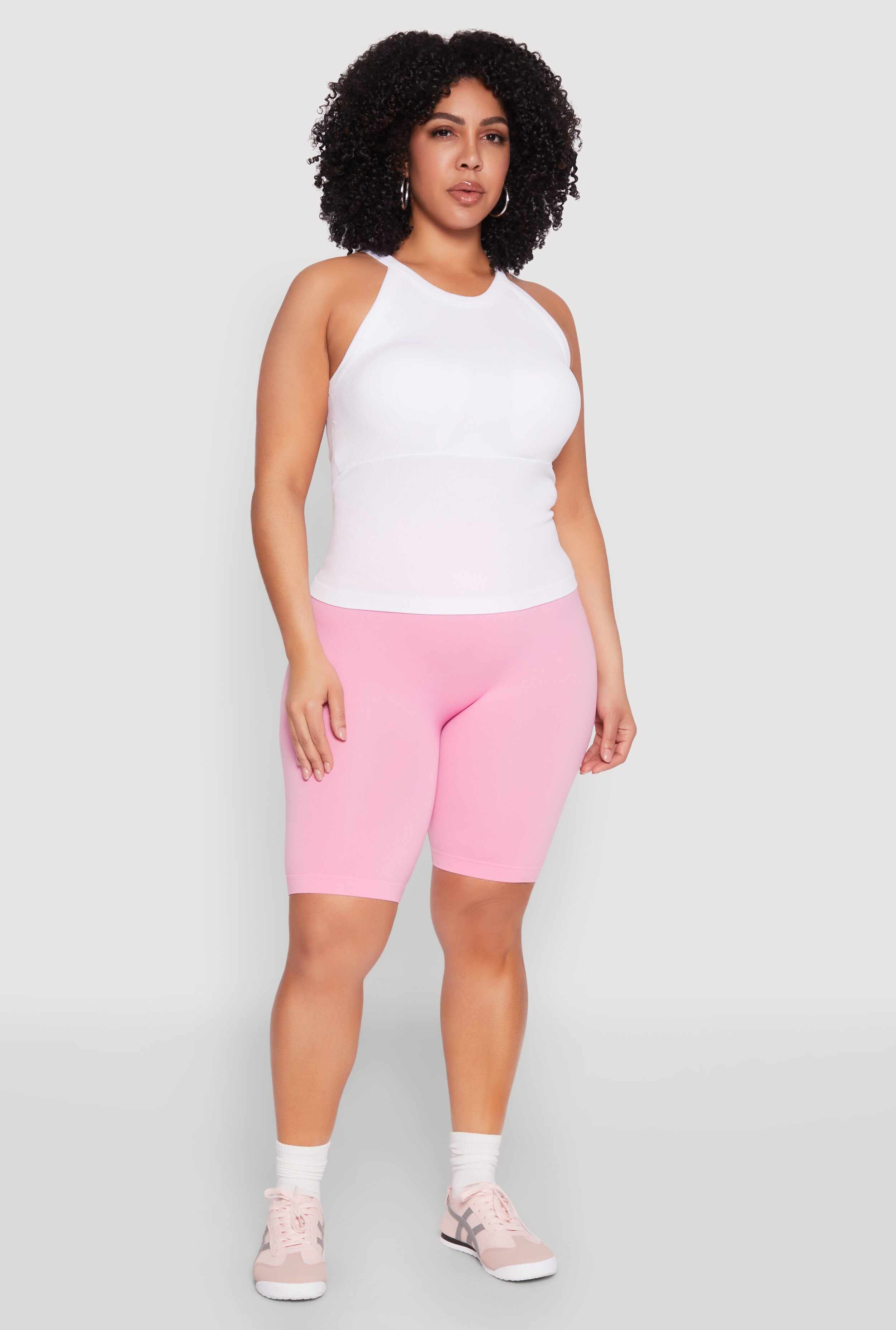 Plus Size Seamless High Neck Tank Top