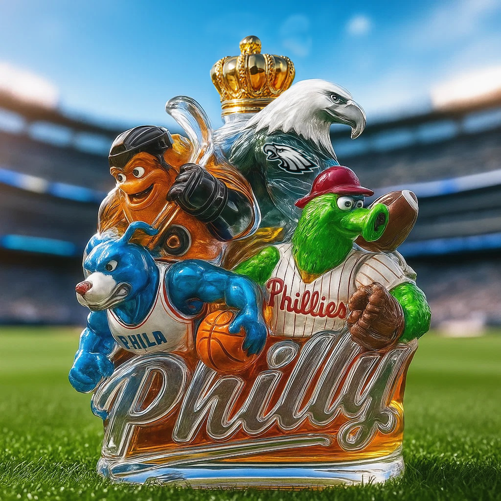 Philadelphia Sports Team Honor Whiskey Bottle