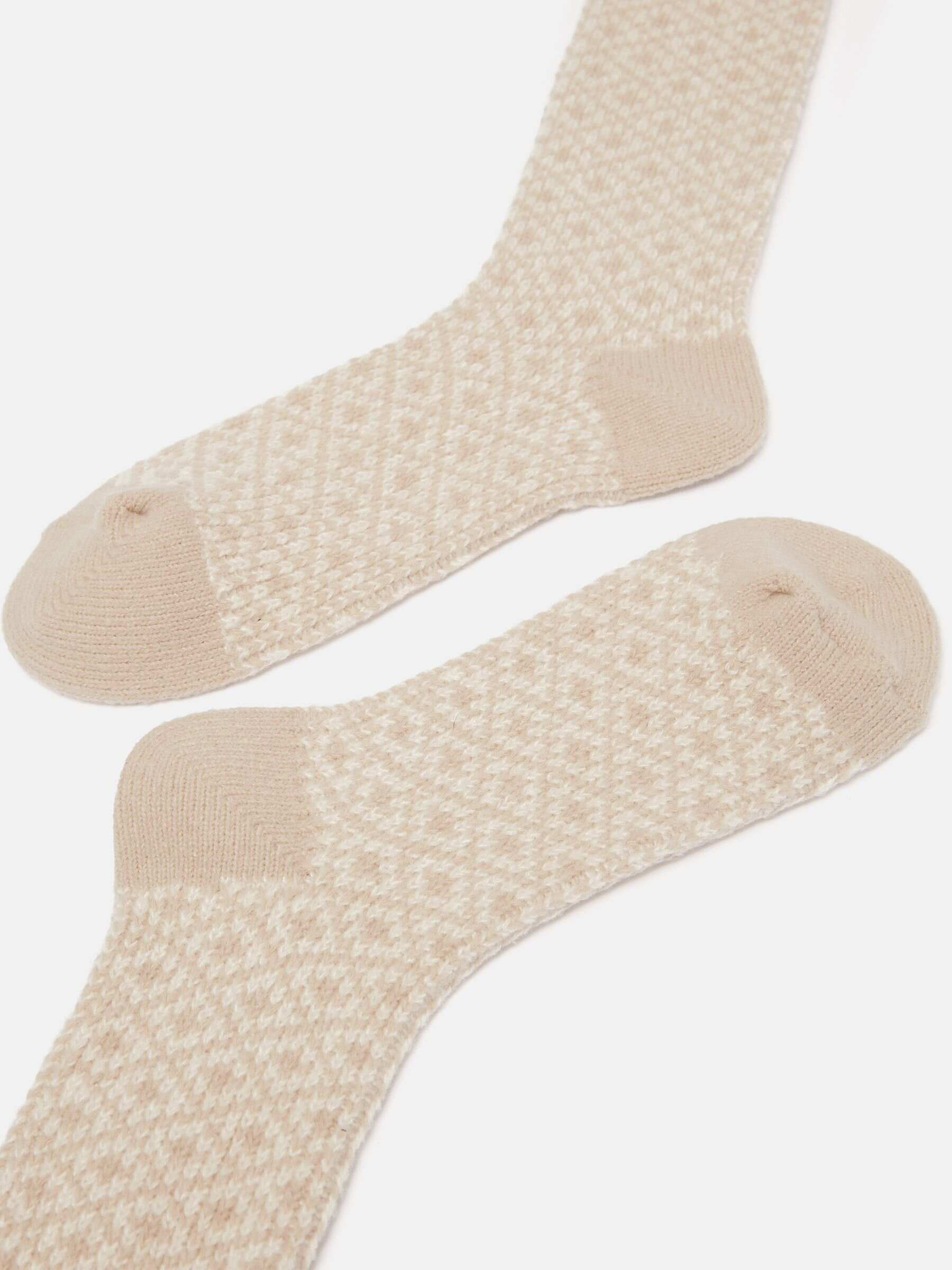 Women's Toasty Oatmeal Cosy Geometric Socks (size 4-8)