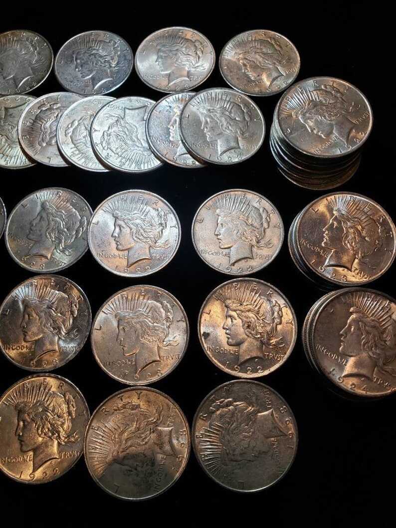 Peace Silver  Dollars !! AU   1922-1925   - All 100% Genuine!  (1 coin) Reg - 49  Lot# 736