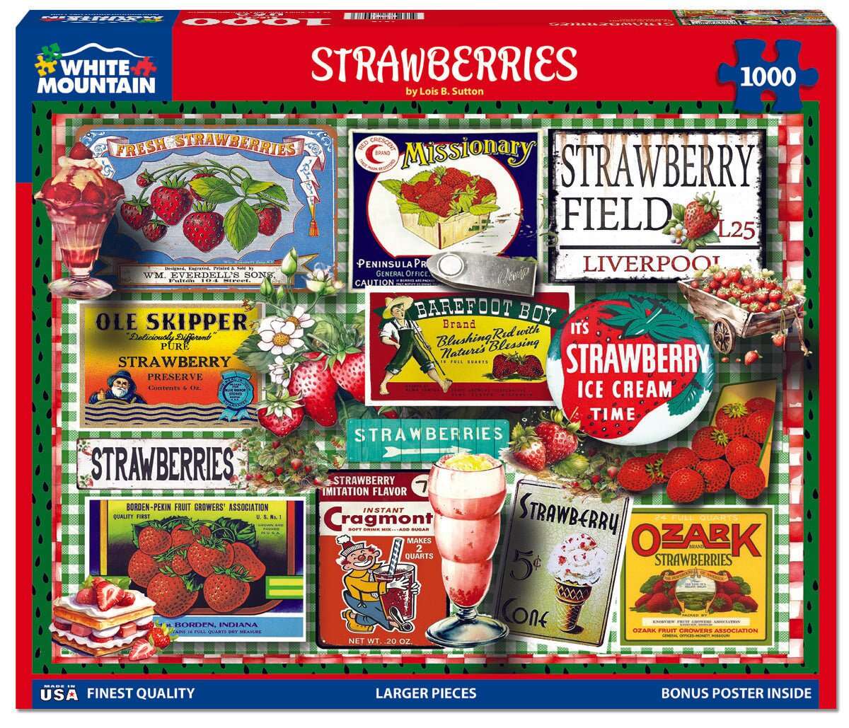 Strawberries (1878pz) - 1000 Piece Jigsaw Puzzle