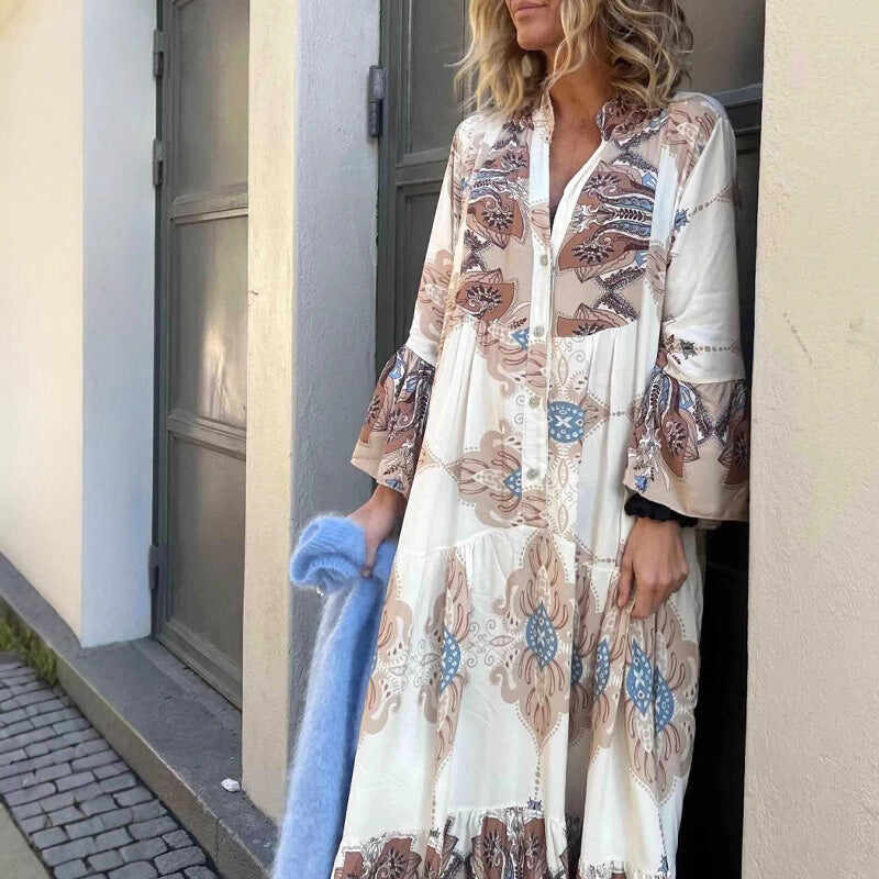 Women's Elegant Printed Loose Flowy Dresses