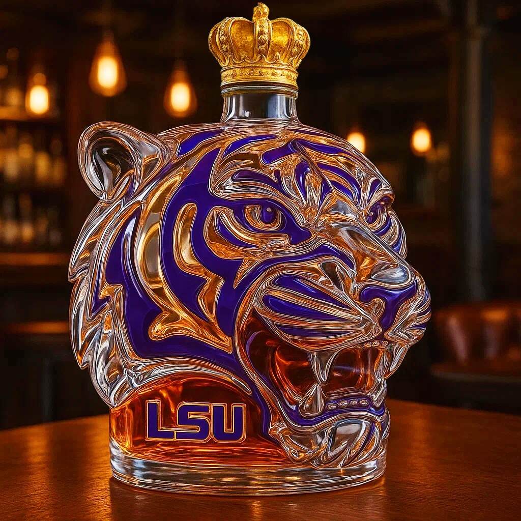 LSU Tigers Whiskey Bottle