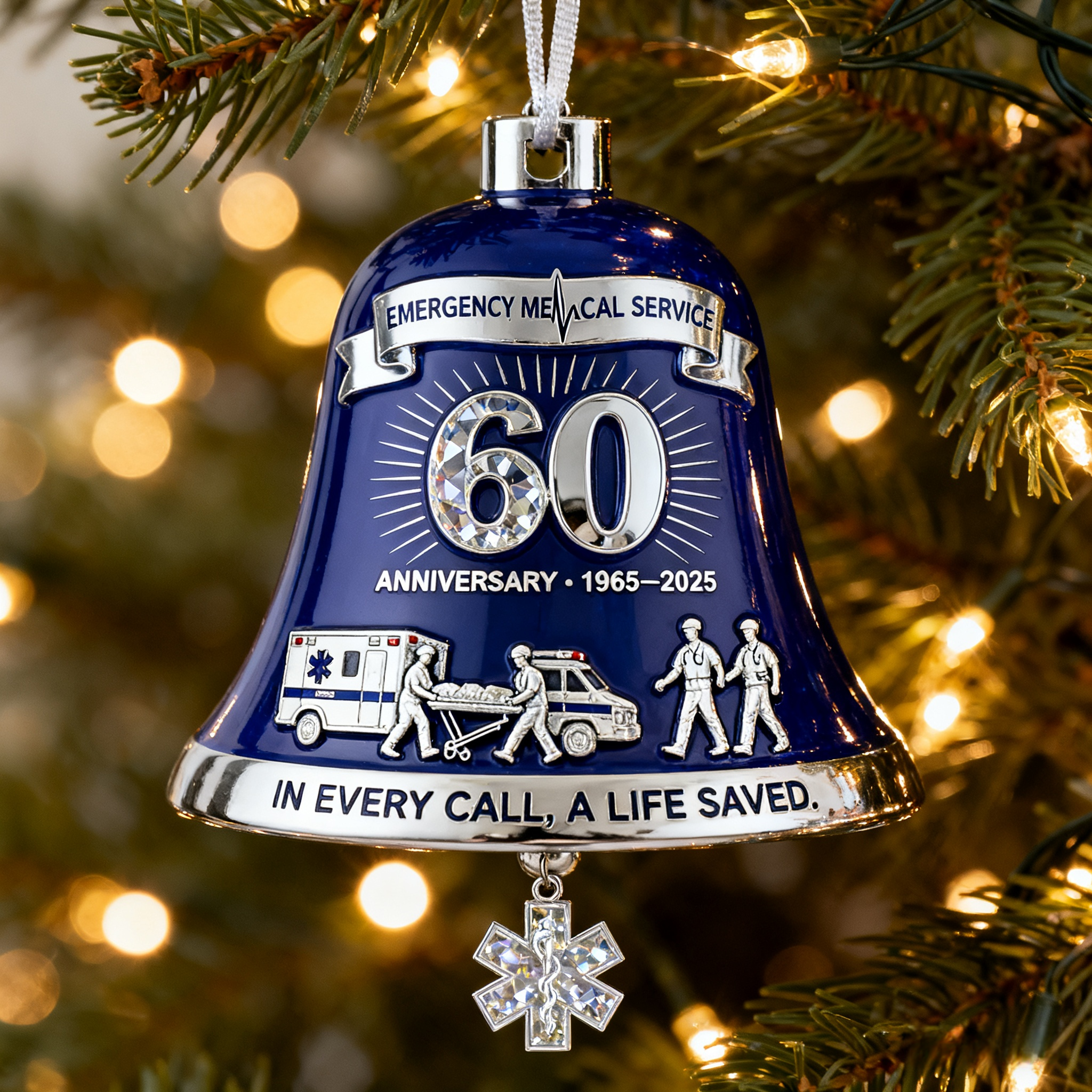 EMS 60th Anniversary “A Life Saved” Commemorative Bell Ornament