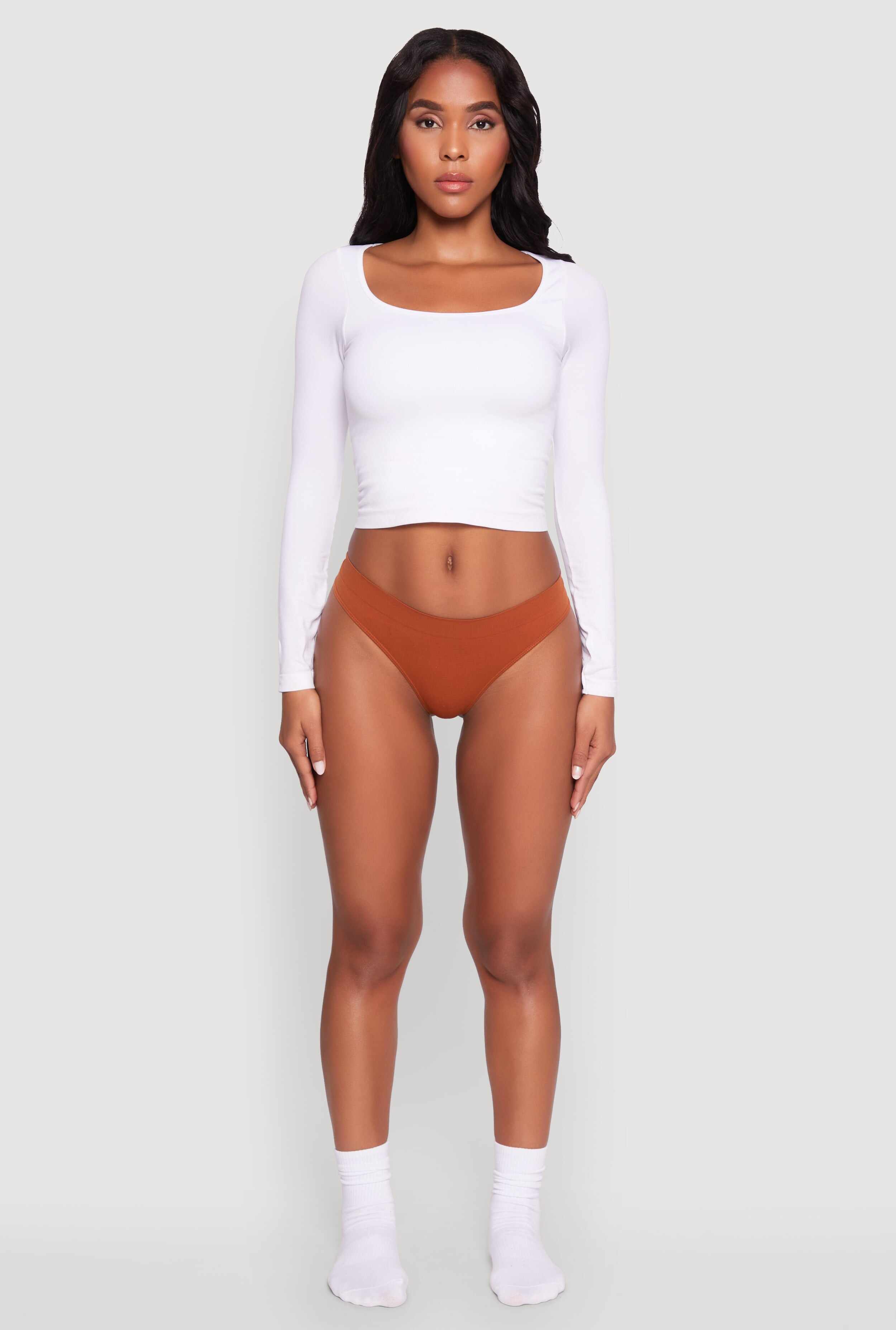 Sleek Seamless Solid Thong