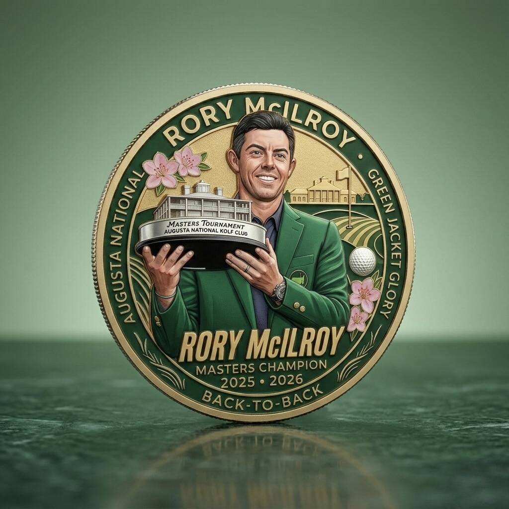 Rory McIlroy 2026 Back-to-Back Masters Champion Commemorative Coin - Limited Edition✨