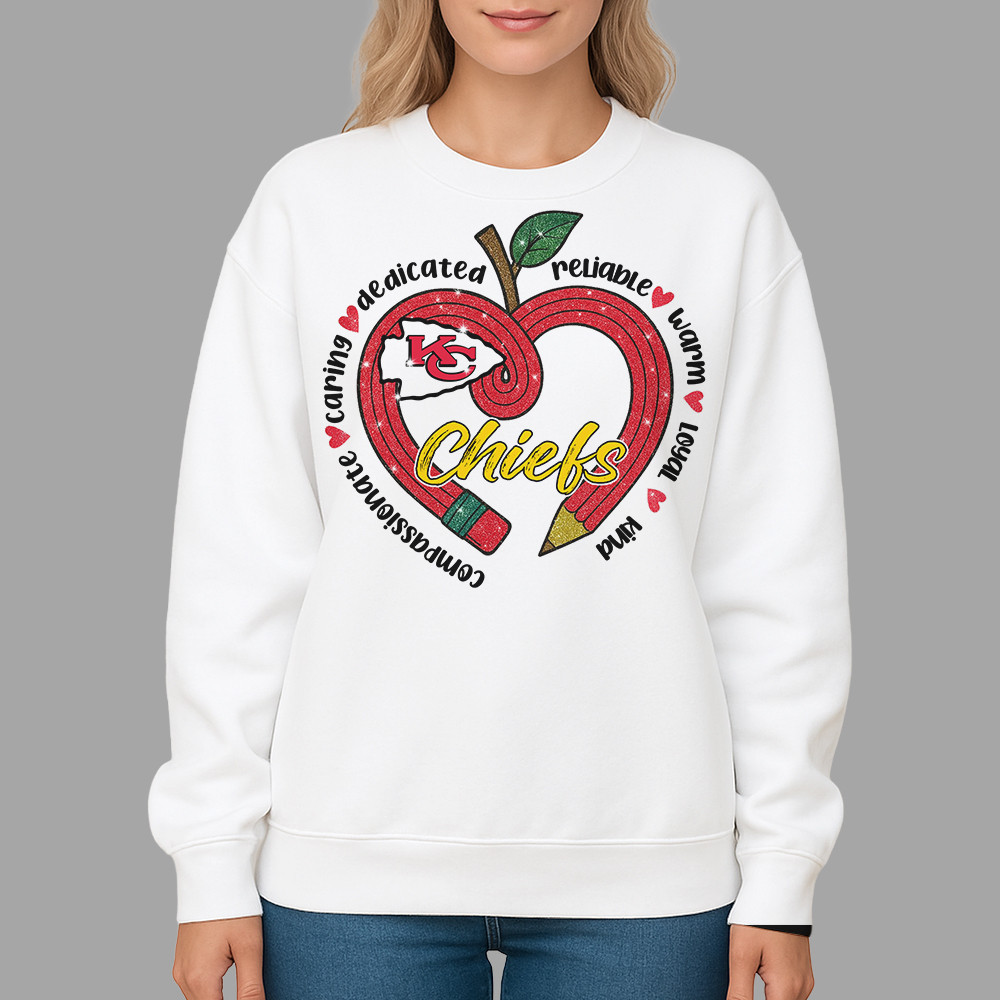 Kansas City Chiefs | Premium NFL Glitter Teacher Sweatshirt HI