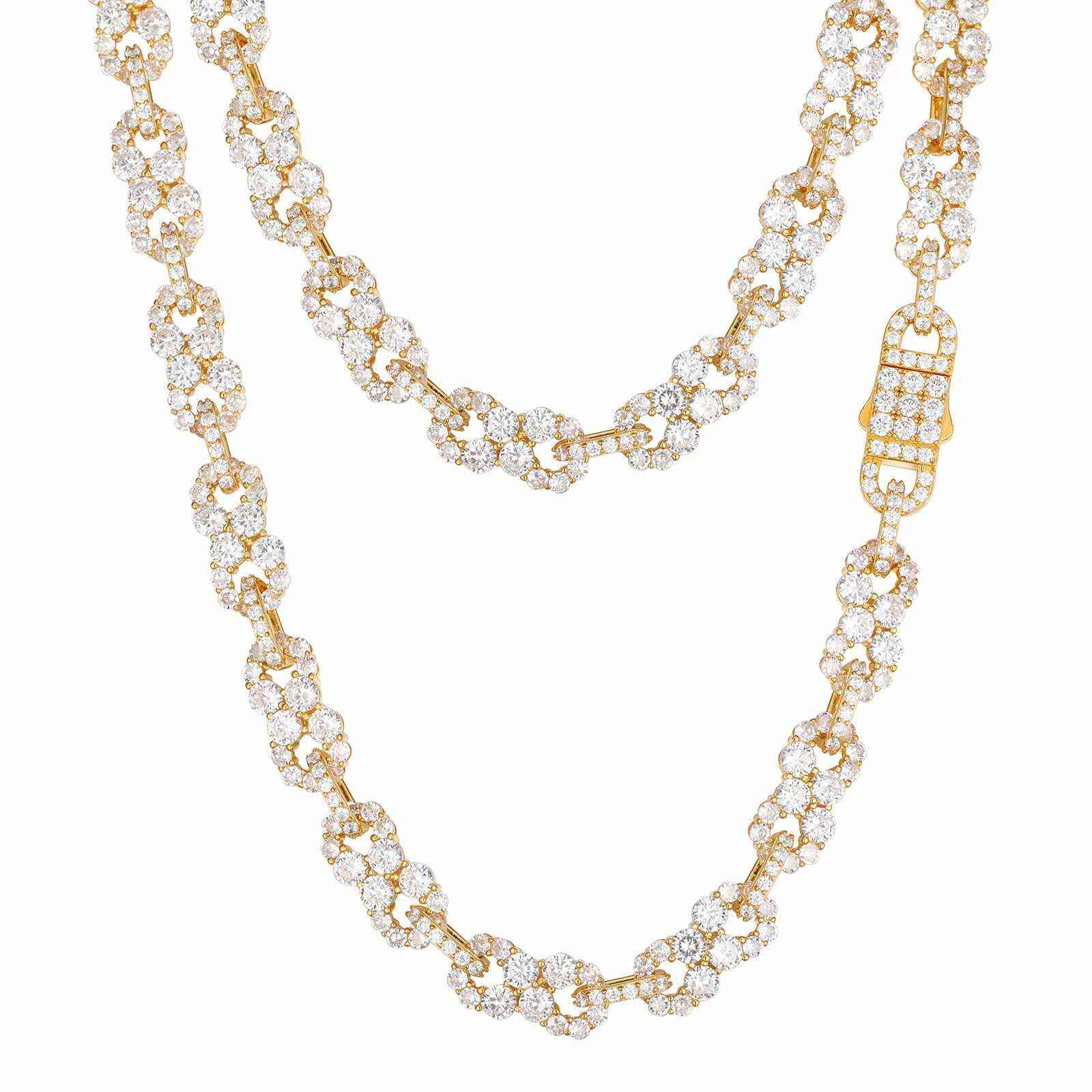 Test10mm S925 1 Row Moissanite Infinity Cuban Link Chain