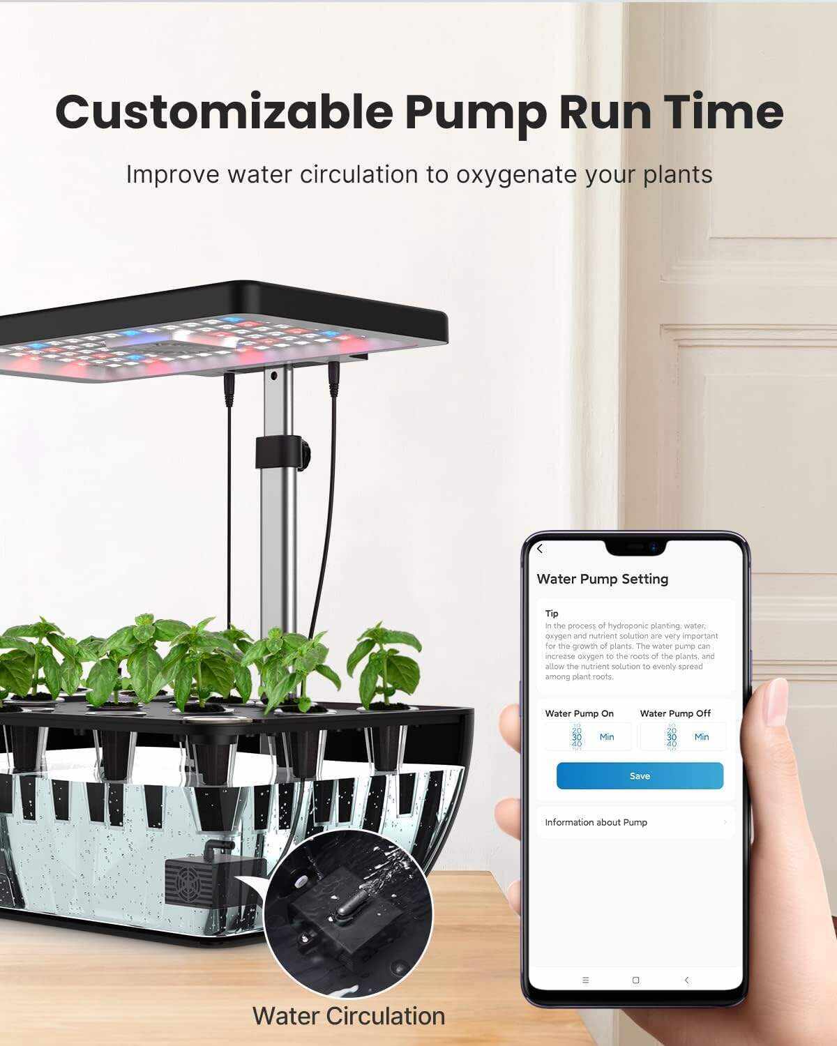 Hydroponics Growing System 12Pods, Indoor Garden with LED Grow Light