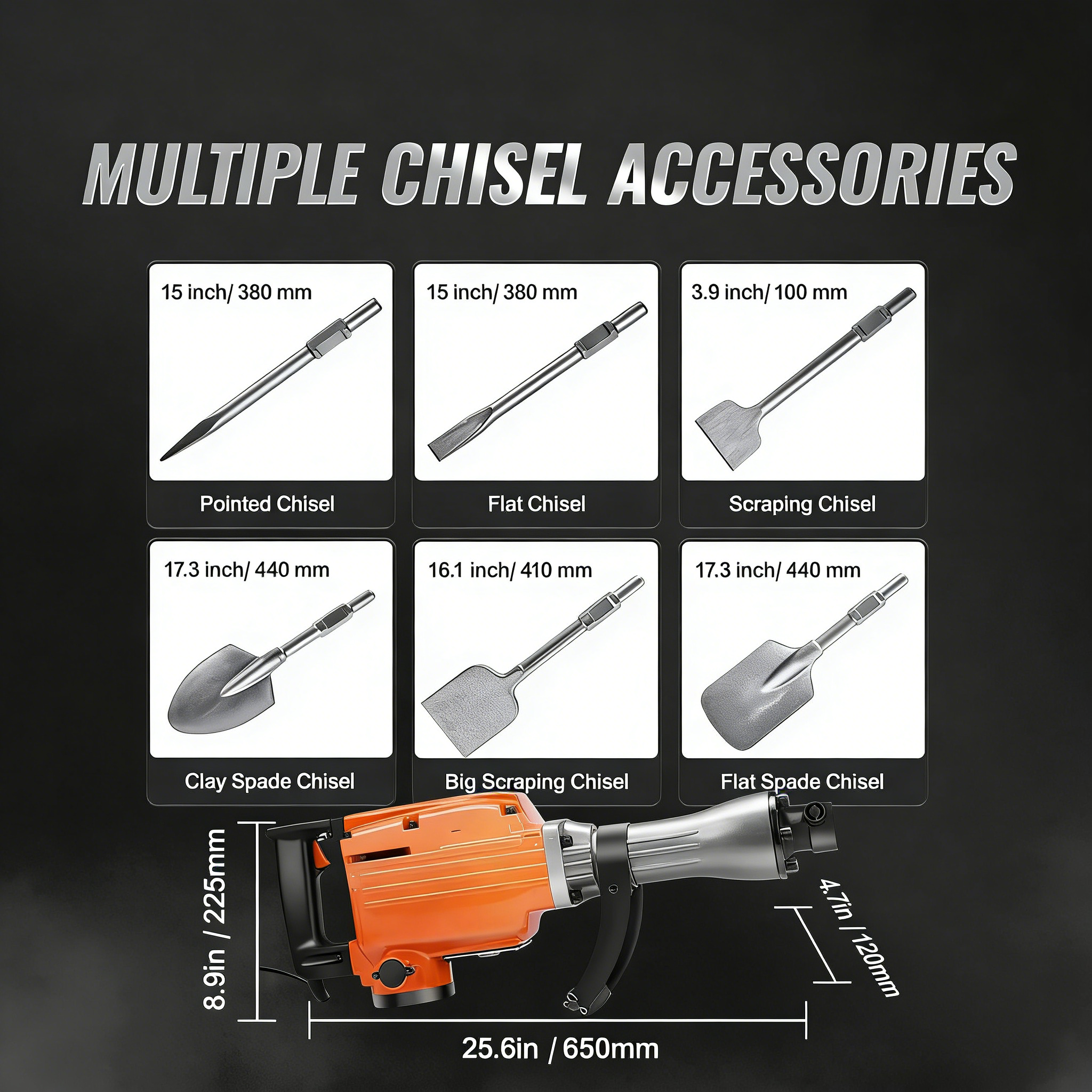 Demolition Jack Hammer Concrete Breaker, Various specifications, Electric Hammer, Chisel Bits Professionals Aluminum