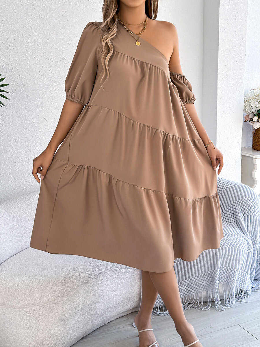 🔥Summer Arrivals🌟Women's Off-shoulder Ruffled Long-sleeve Dress