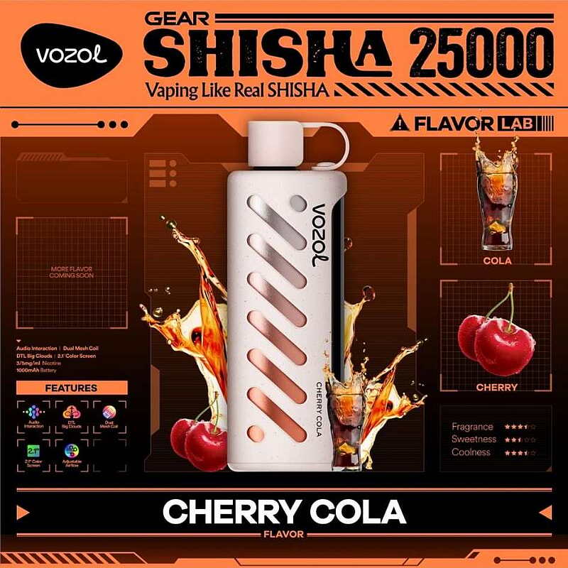 Vozol Gear Shisha 25K Puffs Disposable Vape|Dual Power Mode with Adjustable Airflow