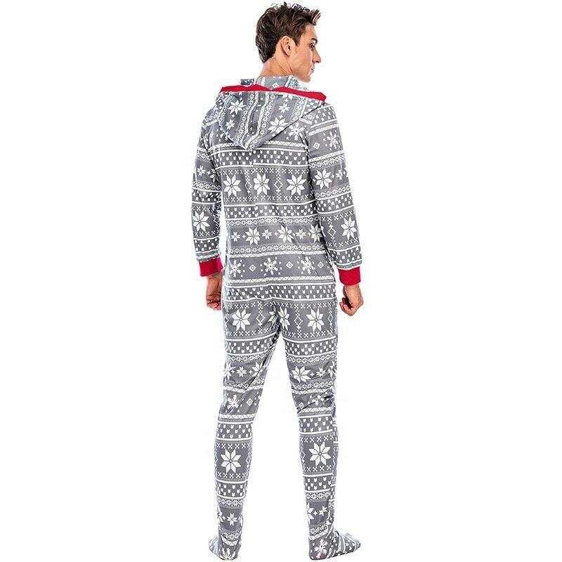 Christmas Printed Men Pajamas With Hoodie