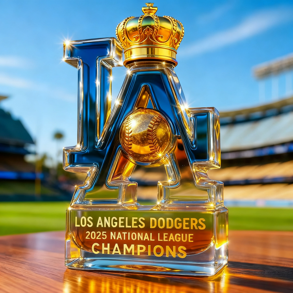 Los Angeles Dodgers 2025 National League Champions Whiskey Bottle