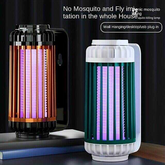 Mosquito Trap Electric USB Portable Silent Killer Lamp Electric Bug Zapper Inhalation Mosquito Killer Lamp Household Outdoor Rechargeable Mosquito Trap Wall Mountable Desktop Friendly