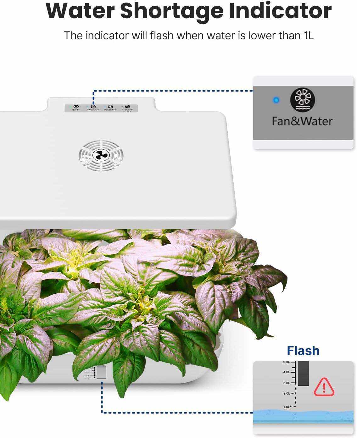 Hydroponics Growing System 12Pods, Indoor Garden with LED Grow Light
