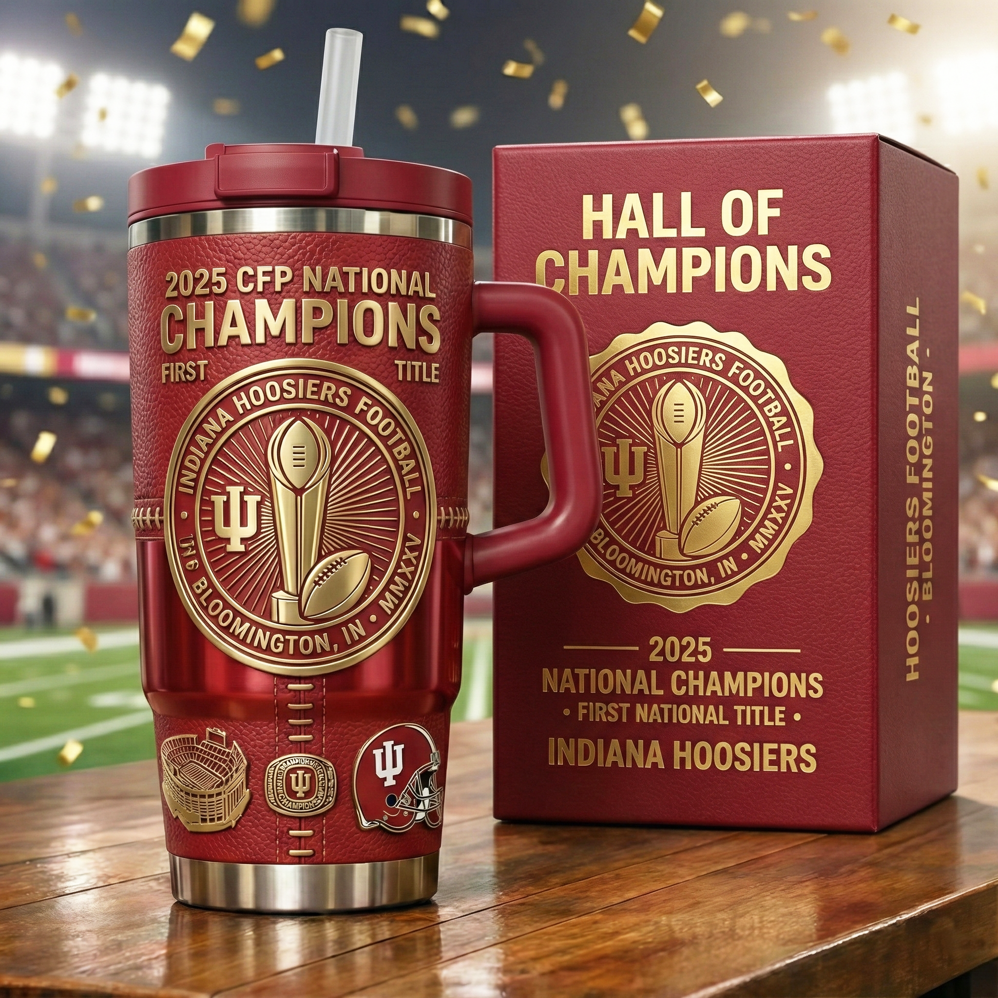 Indiana Hoosiers 2025 National Champions Insulated Commemorative Tumbler